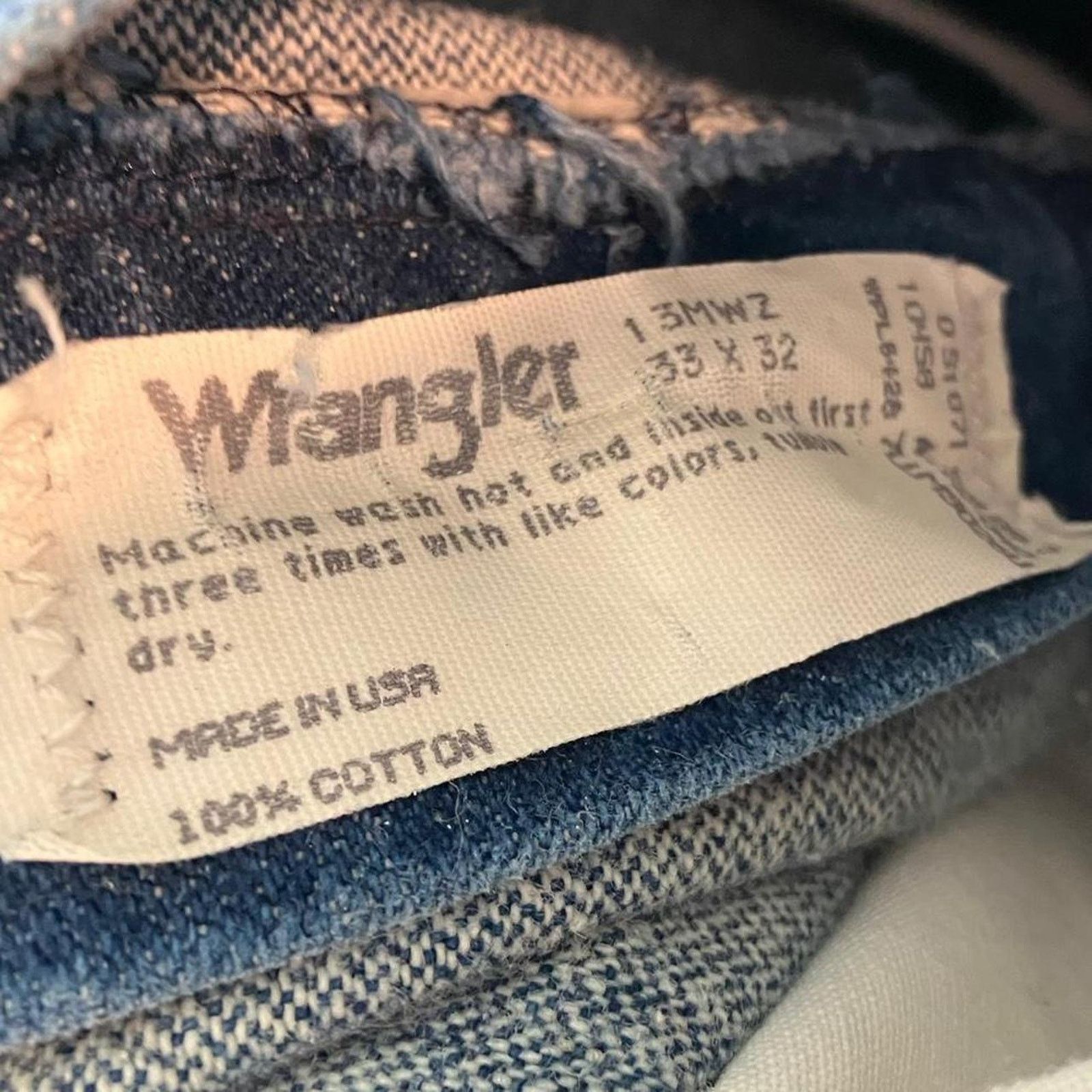 Wrangler Vintage 80s Wrangler Denim Blue Jeans Cowboy Workwear Size US 33 - 5 Thumbnail
