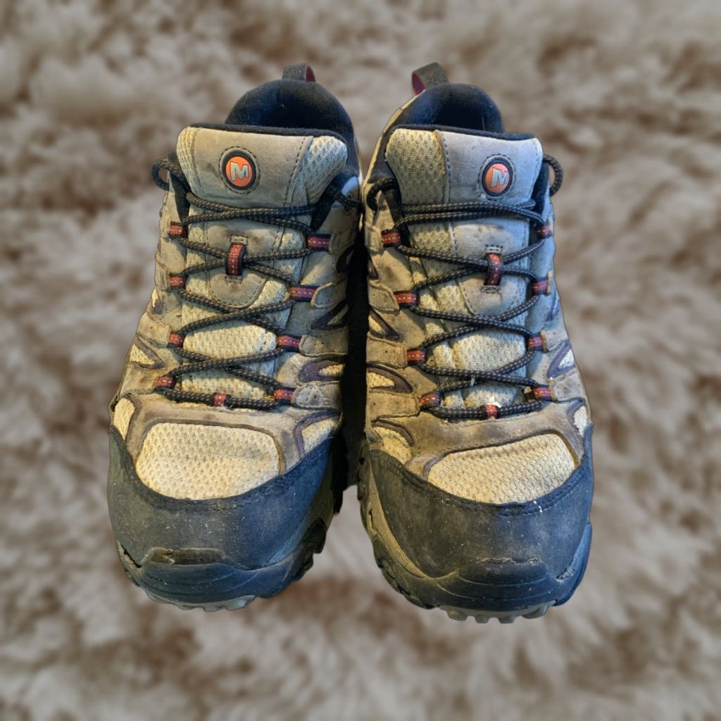 Merrell Moab Vent Shoes Mens 13 Gray Suede Low Top Hiking Boots