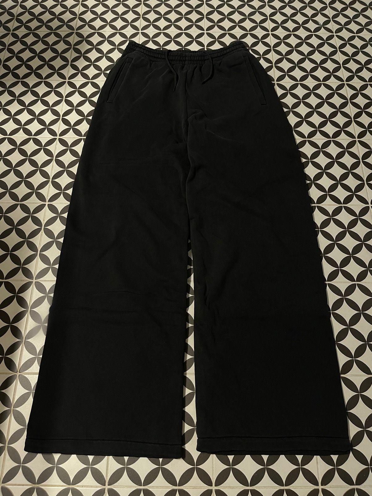 Pre-owned Balenciaga X Gap Yeezy Gap Wide Leg Fd Sweatpants Black