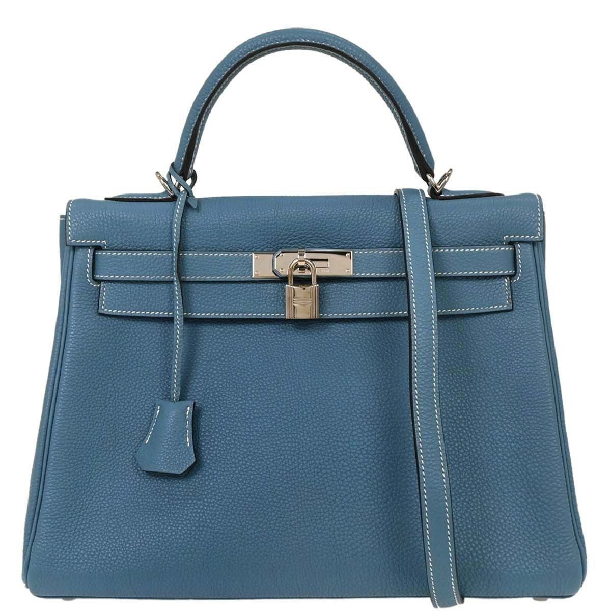 Hermes Hermes Contour Kelly Bag Blue Epsom with Gold Hardware Size ONE SIZE - 1 Thumbnail