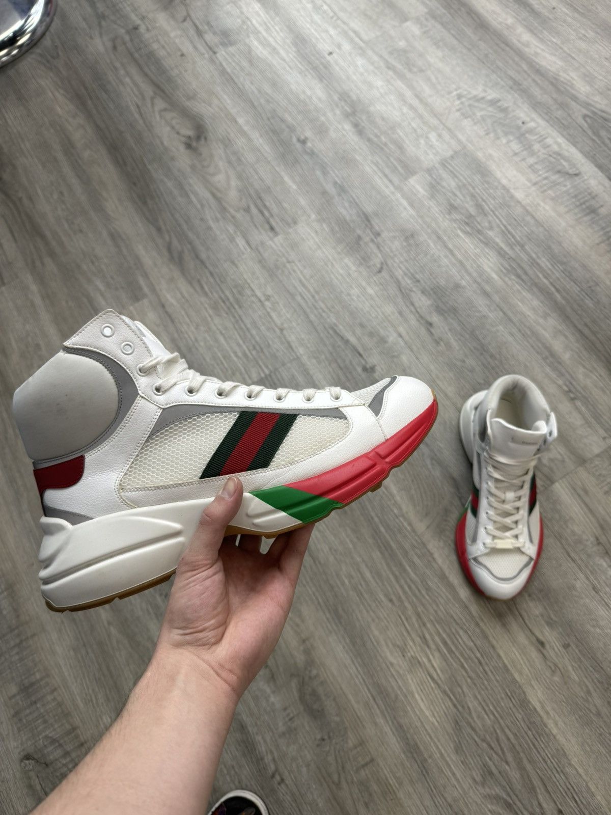 Gucci Gucci Rhyton High Top - Signature White Size US 14 / EU 47 - 1 Thumbnail