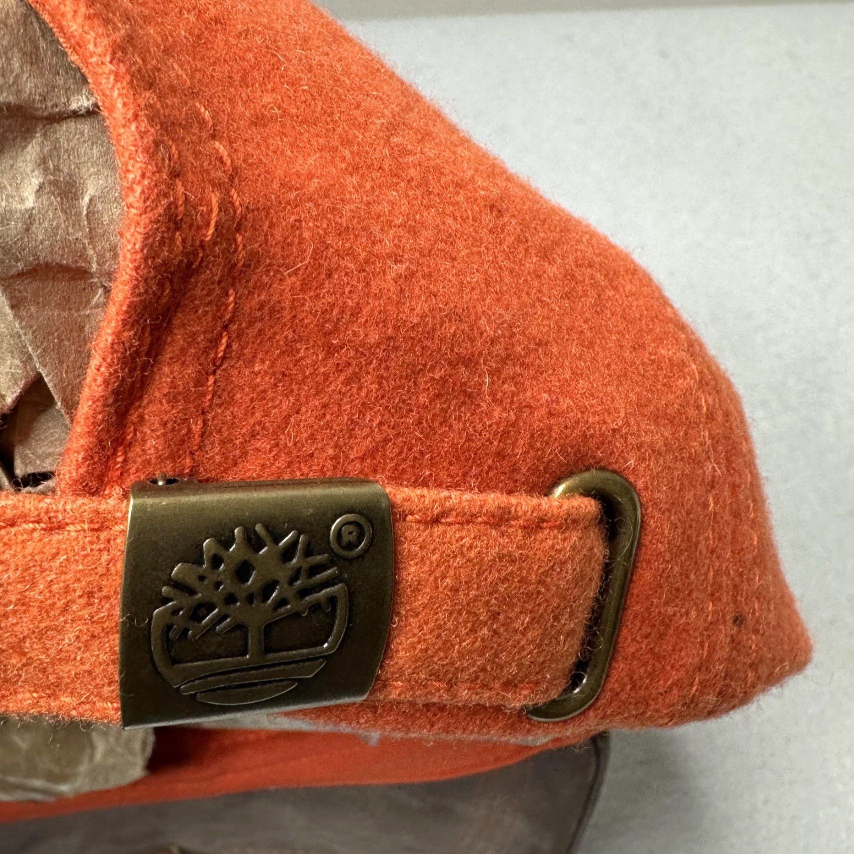 Timberland VINTAGE Timberland Hat Cap Strap Back Men One Size Orange Wool Suede Brim Baseball Cap Outdoor Adjustable Mens Size ONE SIZE - 4 Thumbnail