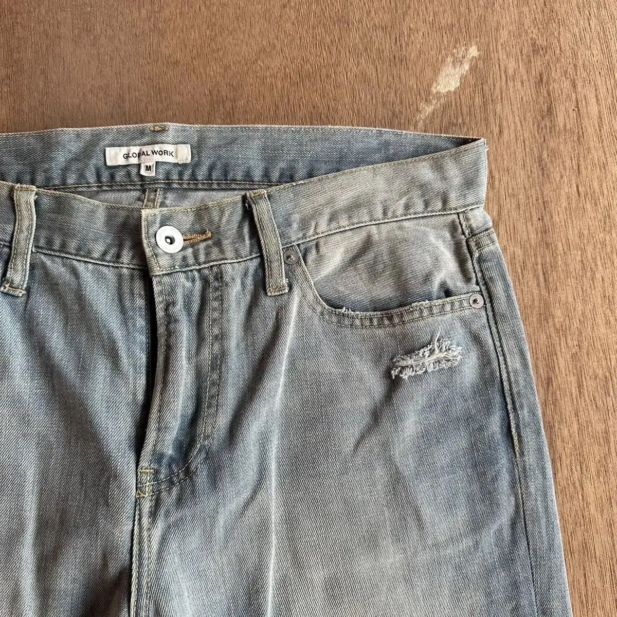Global Work SICKS 🔥VTG GLOBALWORK JAPAN JEANS RIPPED DENIM PANTS SIZE M Size US 32 / EU 48 - 4 Thumbnail