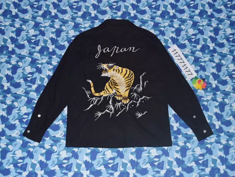 Wacko Maria Wacko maria Embroidered Tiger Roar Hawaiian Long Sleeve Sh Size US M / EU 48-50 / 2 - 2 Thumbnail