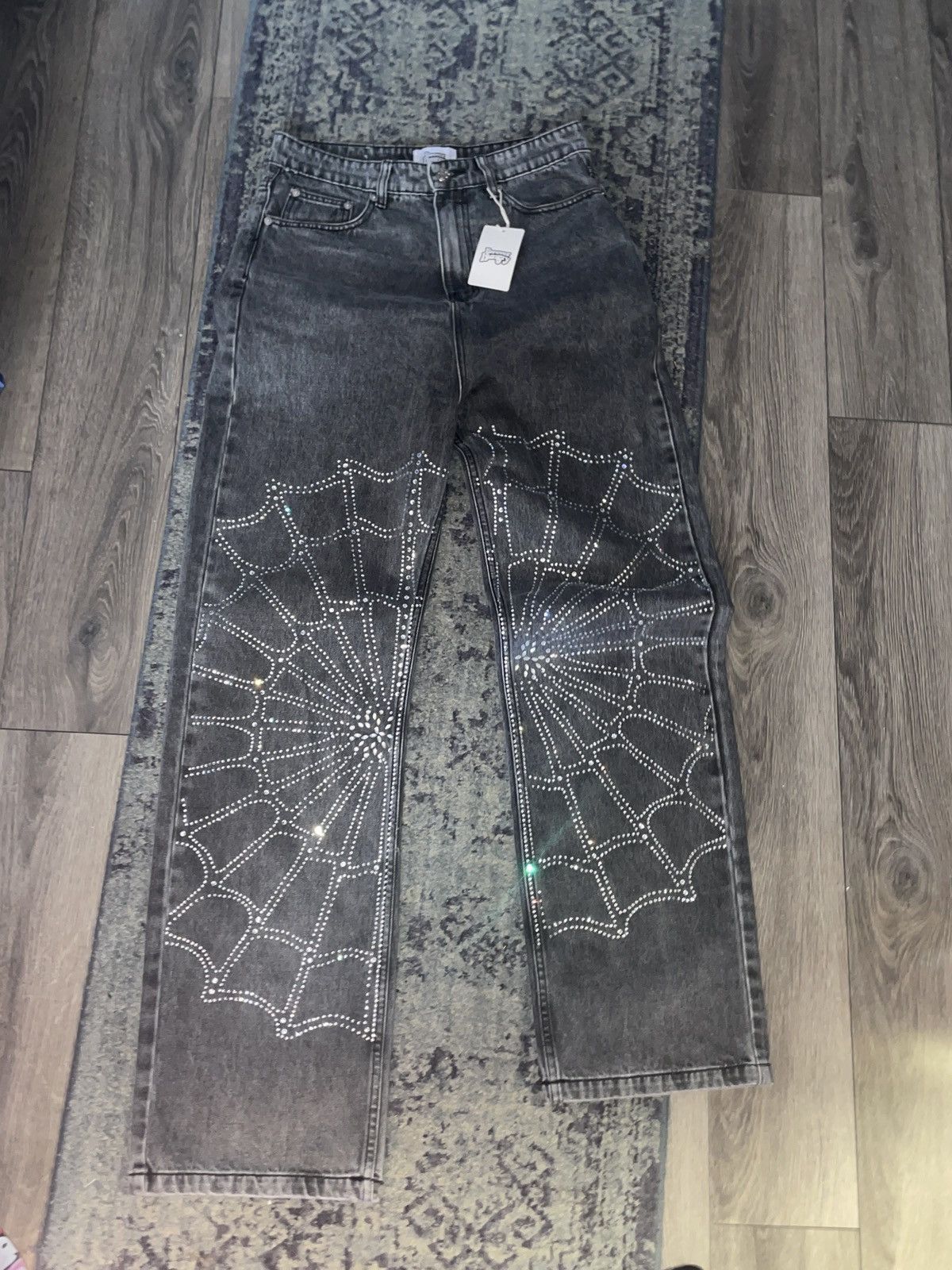Other Forever Hungry Spider Denim Rhinest Size US 30 / EU 46 - 1 Thumbnail