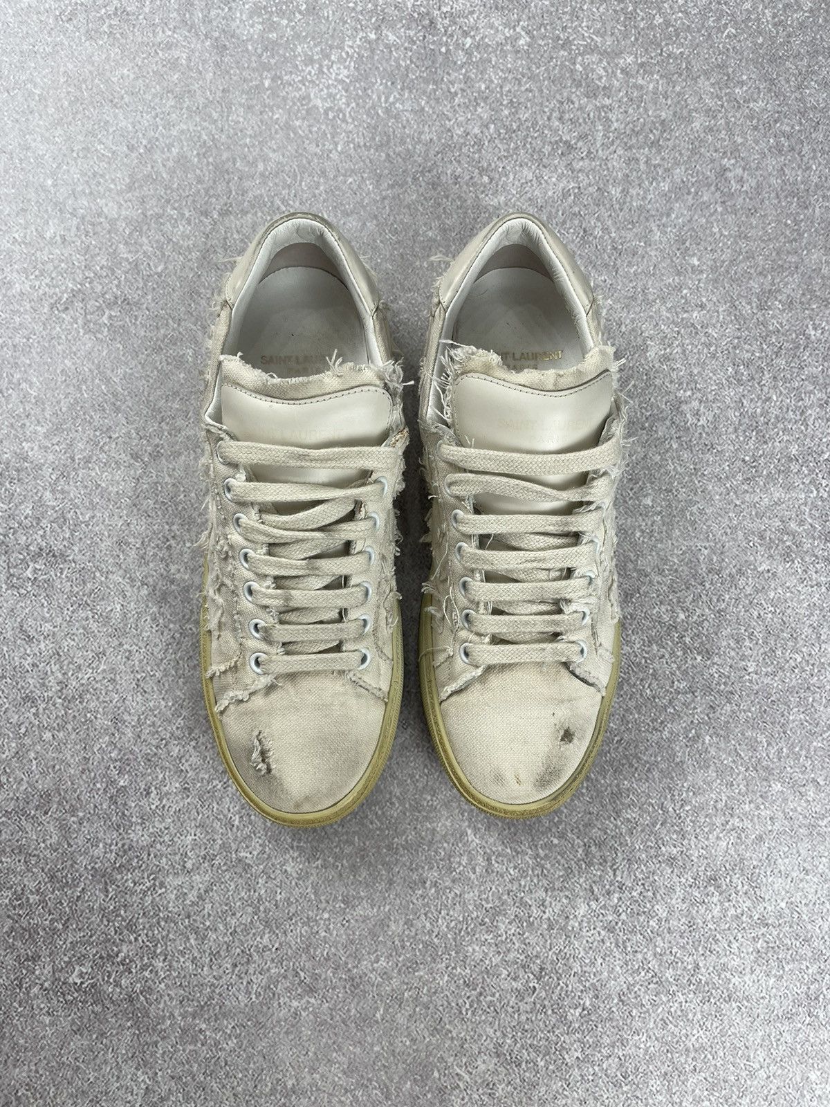 Saint Laurent Paris × Yves Saint Laurent Saint Laurent Paris Distressed Denim Sneakers Size 38 Size US 8 / IT 38 - 4 Thumbnail