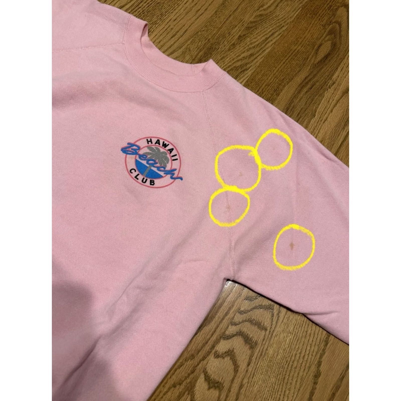 Vintage VINTAGE Hawaii Beach Club Crewneck Sweatshirt Men’s L Pink Graphic Print 80s Surf Pullover Sweatshirt Mens Size US L / EU 52-54 / 3 - 5 Thumbnail