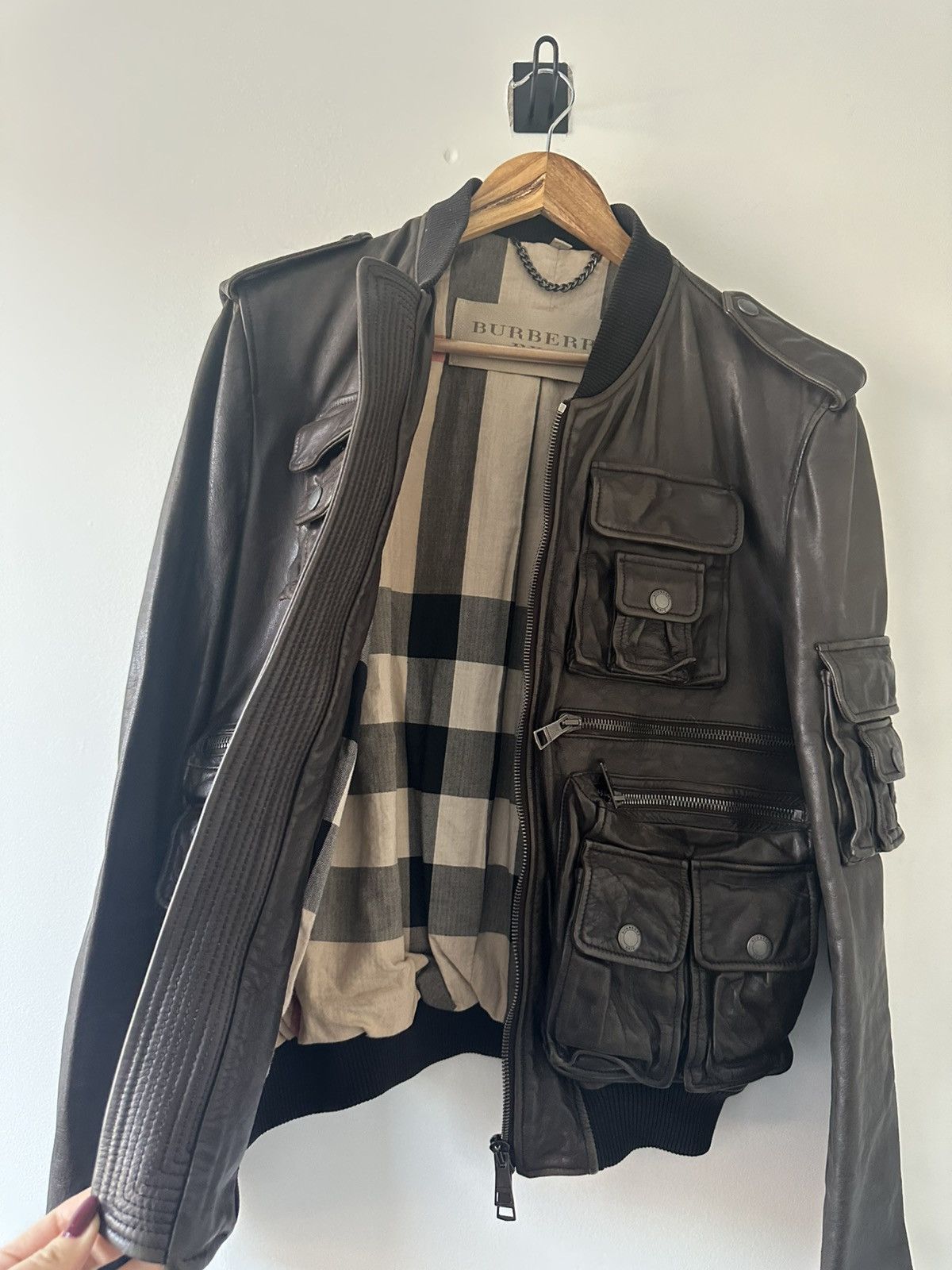 Burberry Vintage Burberry Brit Brown Leather Jacket Size L / US 10 / IT 46 - 8 Thumbnail