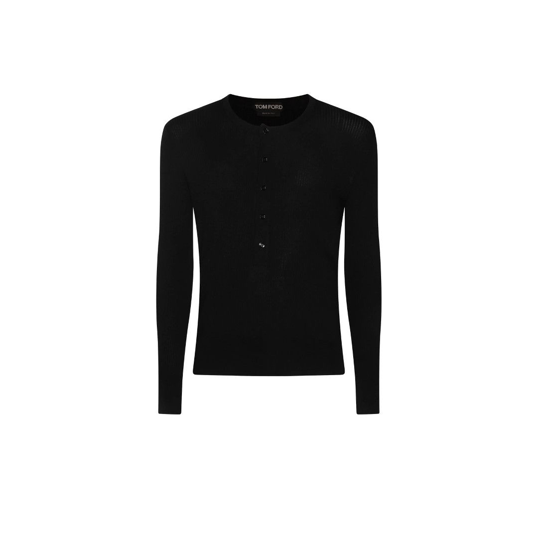 Tom Ford o1w1db10425 KYL016 Long-sleeved Button-down Cardigan Black Size US M / EU 48-50 / 2 - 1 Thumbnail