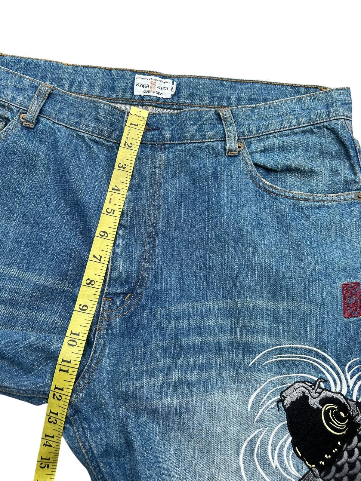 Kapital KARAKURI Japanese Brand Rare Big Koi Denim Jeans Size US 38 / EU 54 - 21 Thumbnail