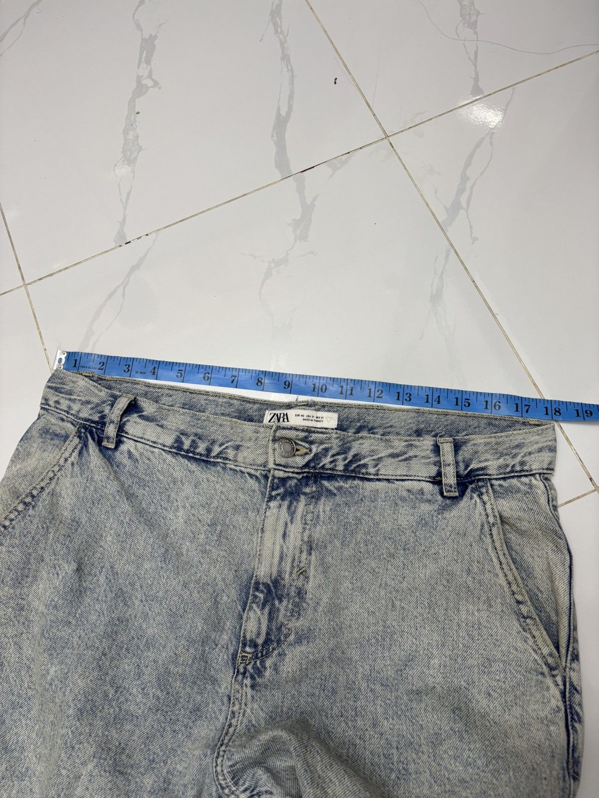 Kapital Vintage Zara Blue Wash Cargo Denim Jeans Size US 36 / EU 52 - 7 Thumbnail