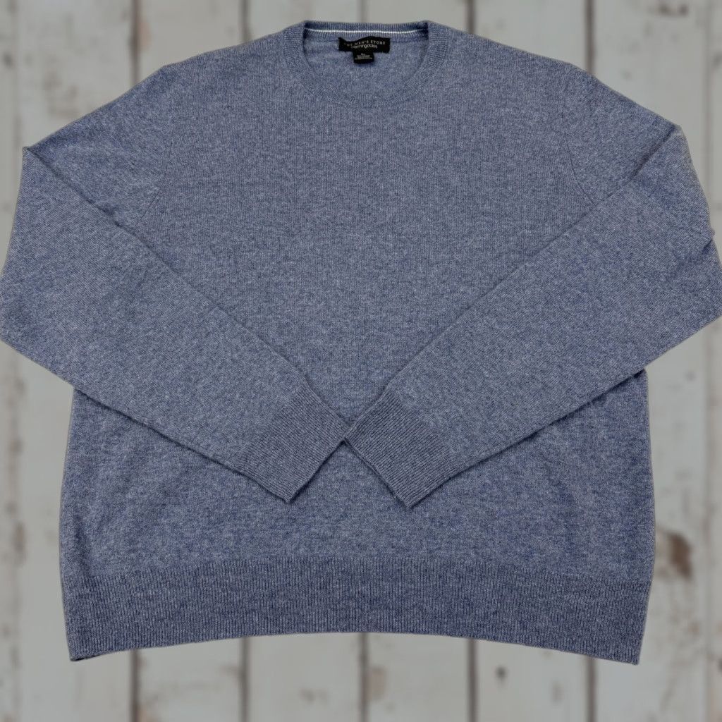 Bloomingdale's Bloomingdale's 100% Cashmere Men's XL Blue Sweater Knit Crew Neck Pullover Casual Winter Fall Spring Vintage: No? Size US XL / EU 56 / 4 - 1 Thumbnail