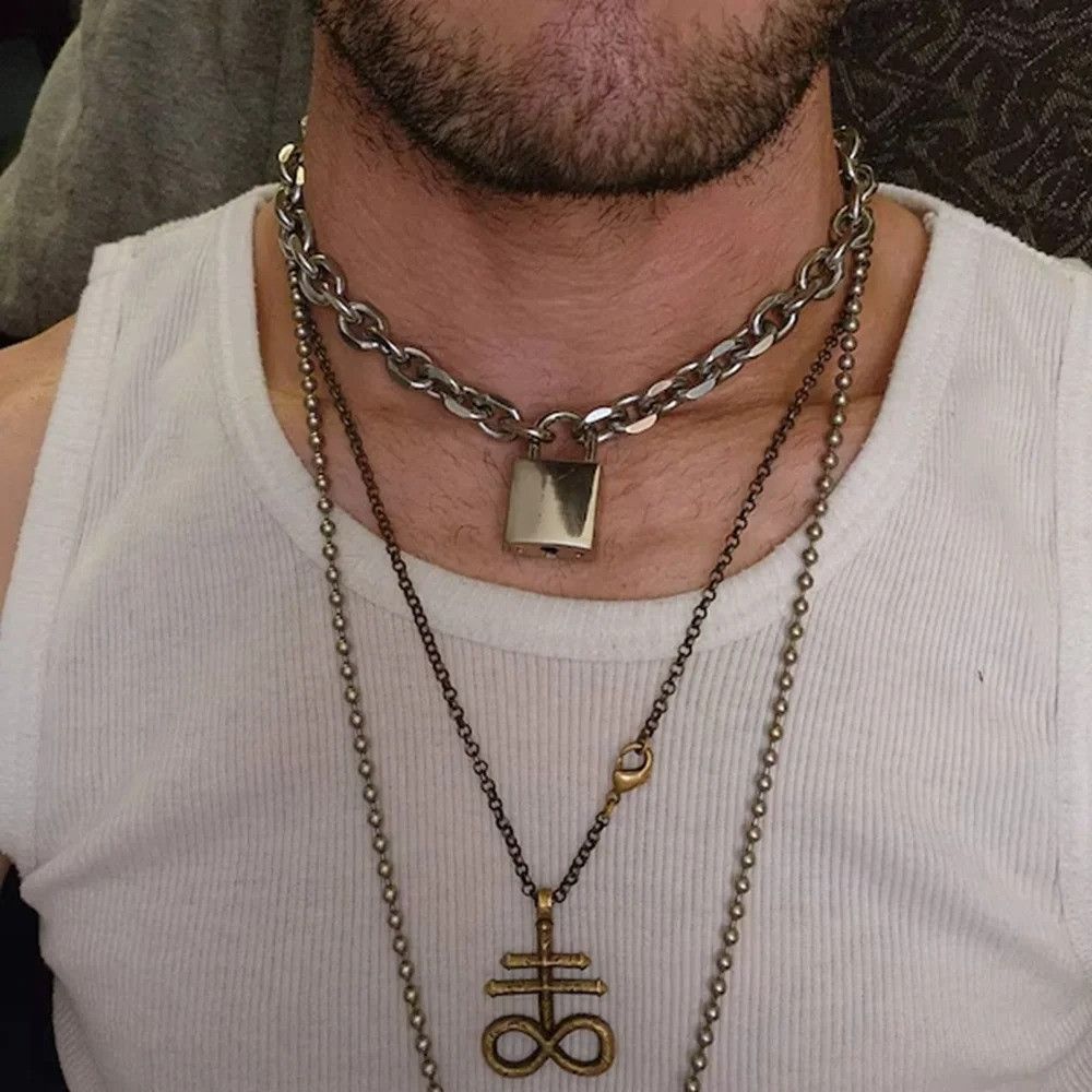 Vintage Solid Stainless Steel Chain Oversized Necklace Size ONE SIZE - 4 Thumbnail