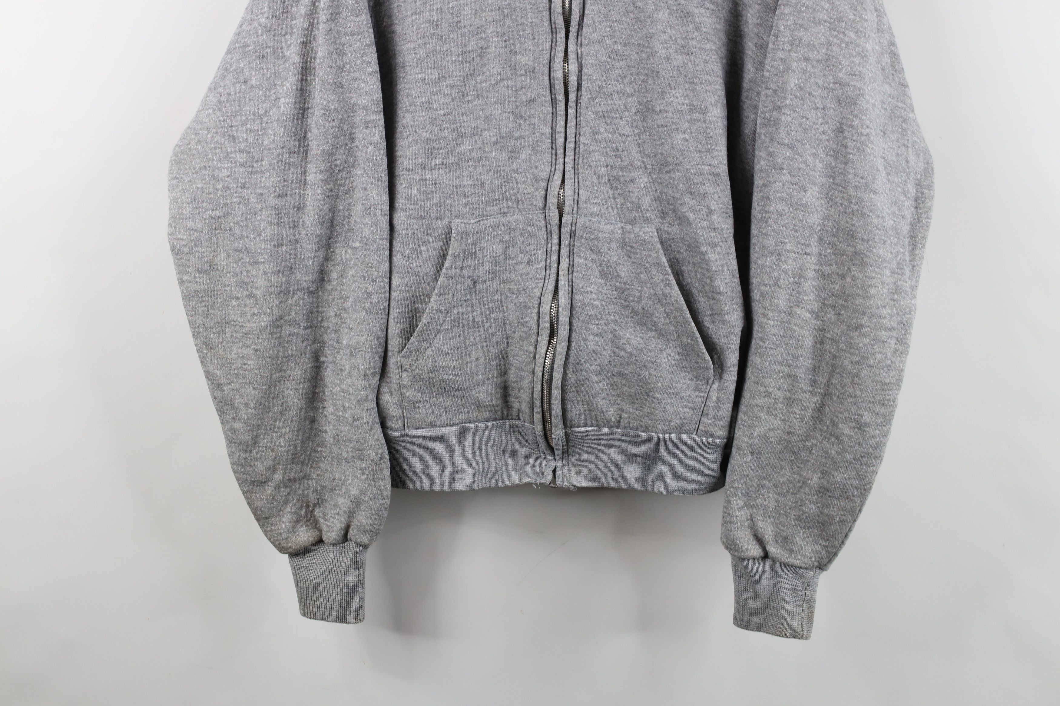 Vintage Vintage 70s Streetwear Thermal Lined Zip Hoodie Gray USA Size US XL / EU 56 / 4 - 3 Thumbnail