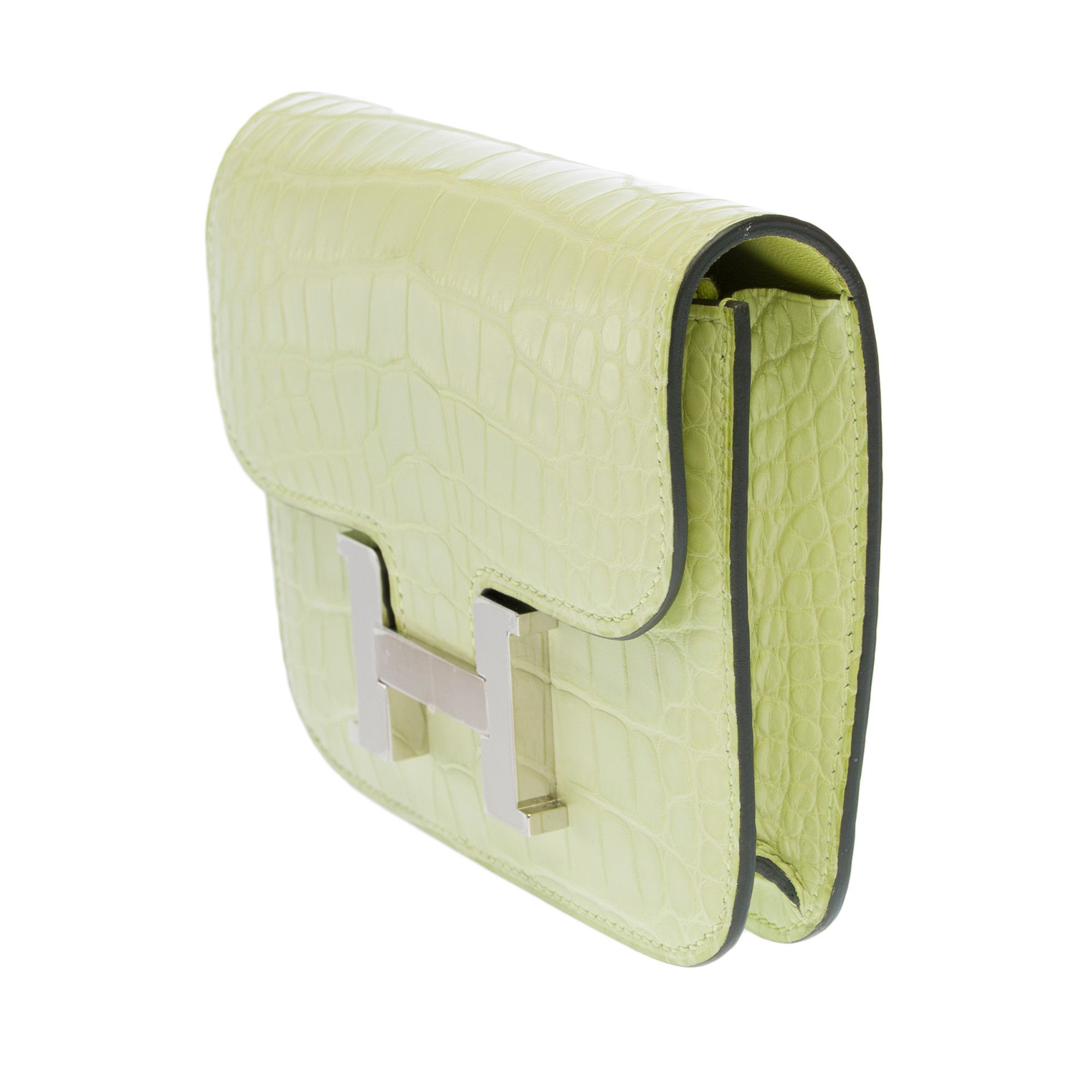 Hermes HERMES Constance Slim Belt Bag in Yellow Crocodile Leather Size ONE SIZE - 6 Thumbnail