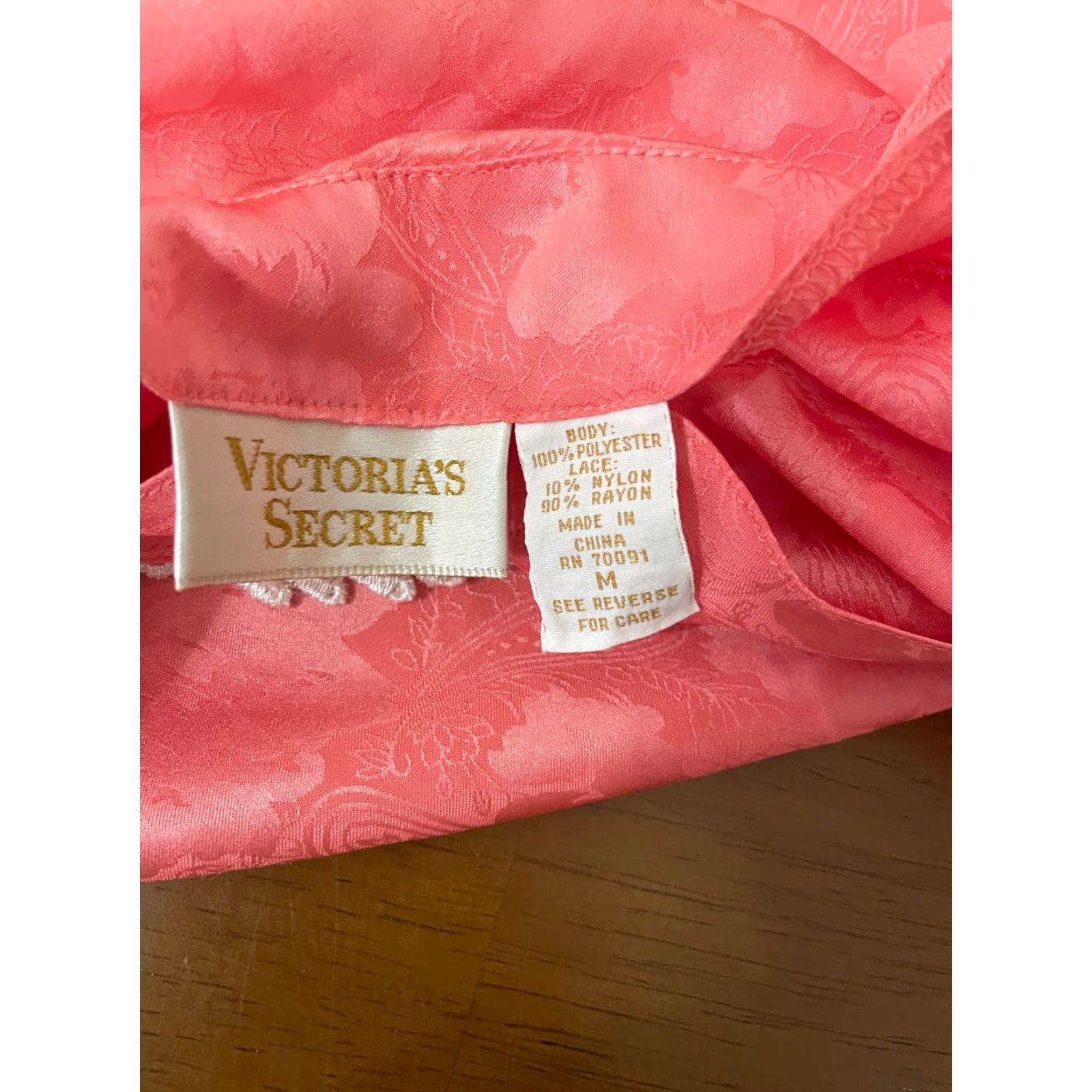 Victoria's Secret VINTAGE Victoria’s Secret Gold Label Teddy Chemise Nightgown Dress M Orange Womens EUC Size ONE SIZE - 4 Thumbnail
