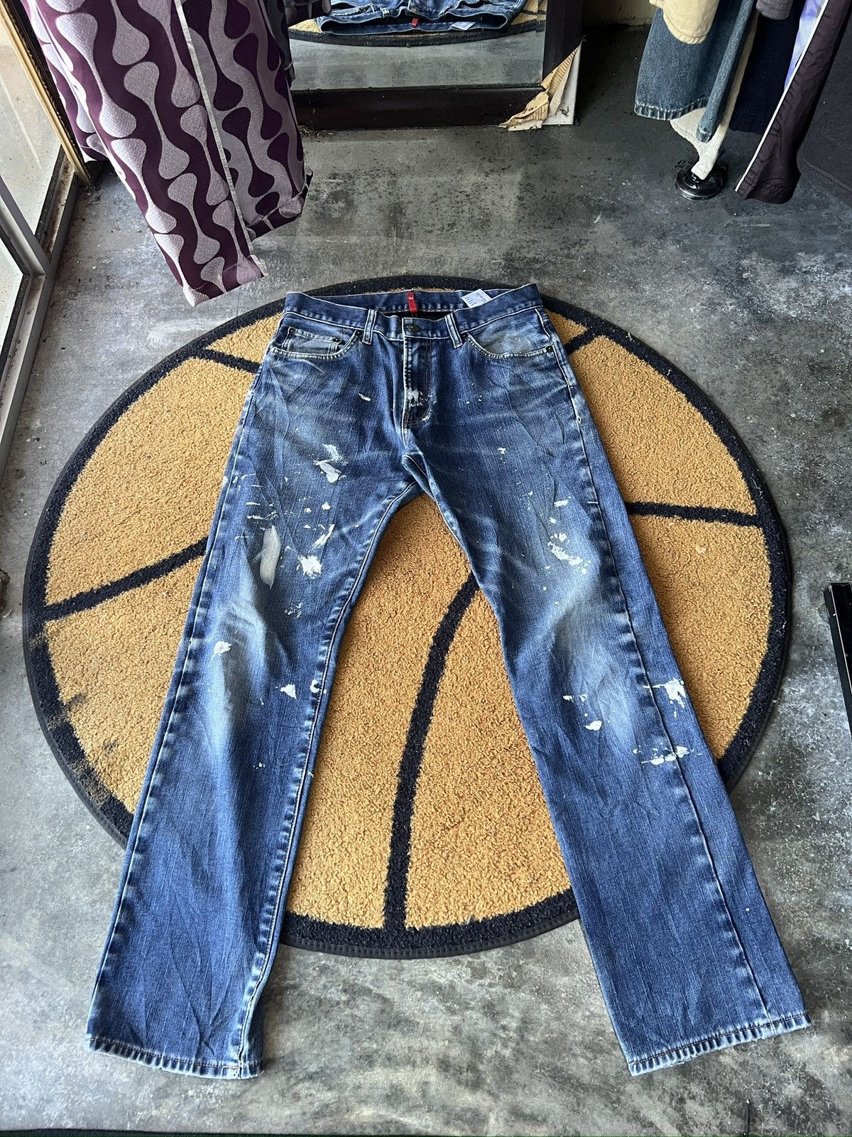 Uniqlo 🔥Uniqlo UJ Paint Splash Distressed Denim Size US 30 / EU 46 - 1 Thumbnail