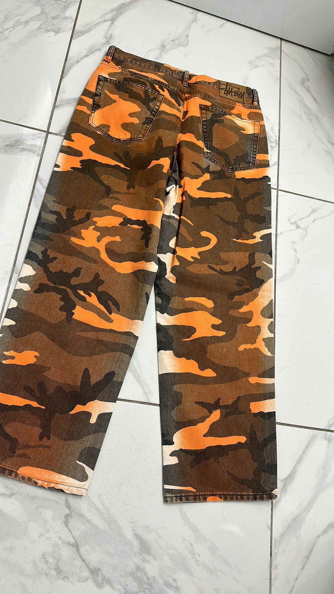 Stussy × Vintage Stüssy Dye Big Ol Spray Jeans Orange Camo Size 32 Size US 32 / EU 48 - 6 Thumbnail