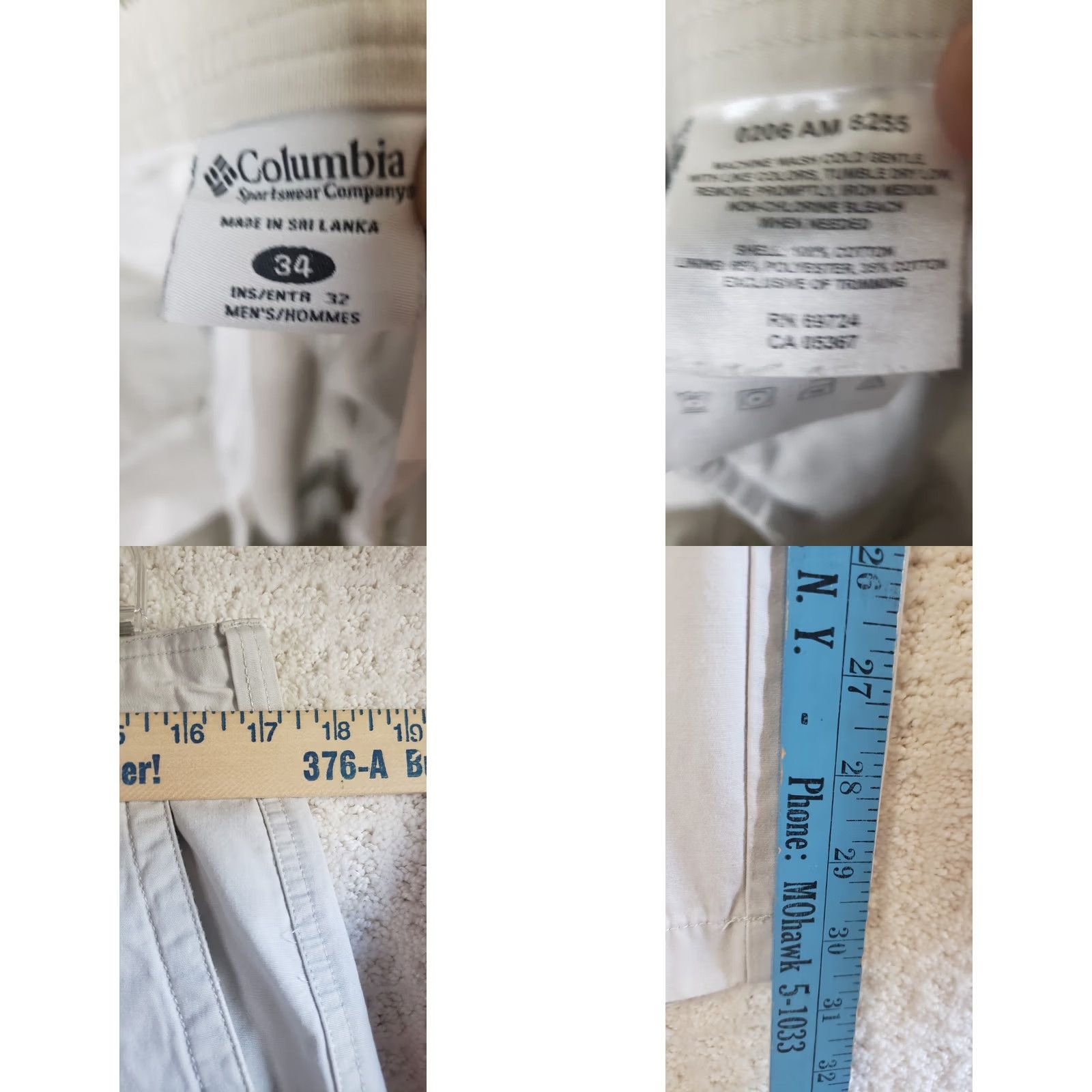 Vintage Columbia Chino Pants Men's 34X30.5 Khaki Beige Cotton Travel Size US 34 / EU 50 - 8 Thumbnail