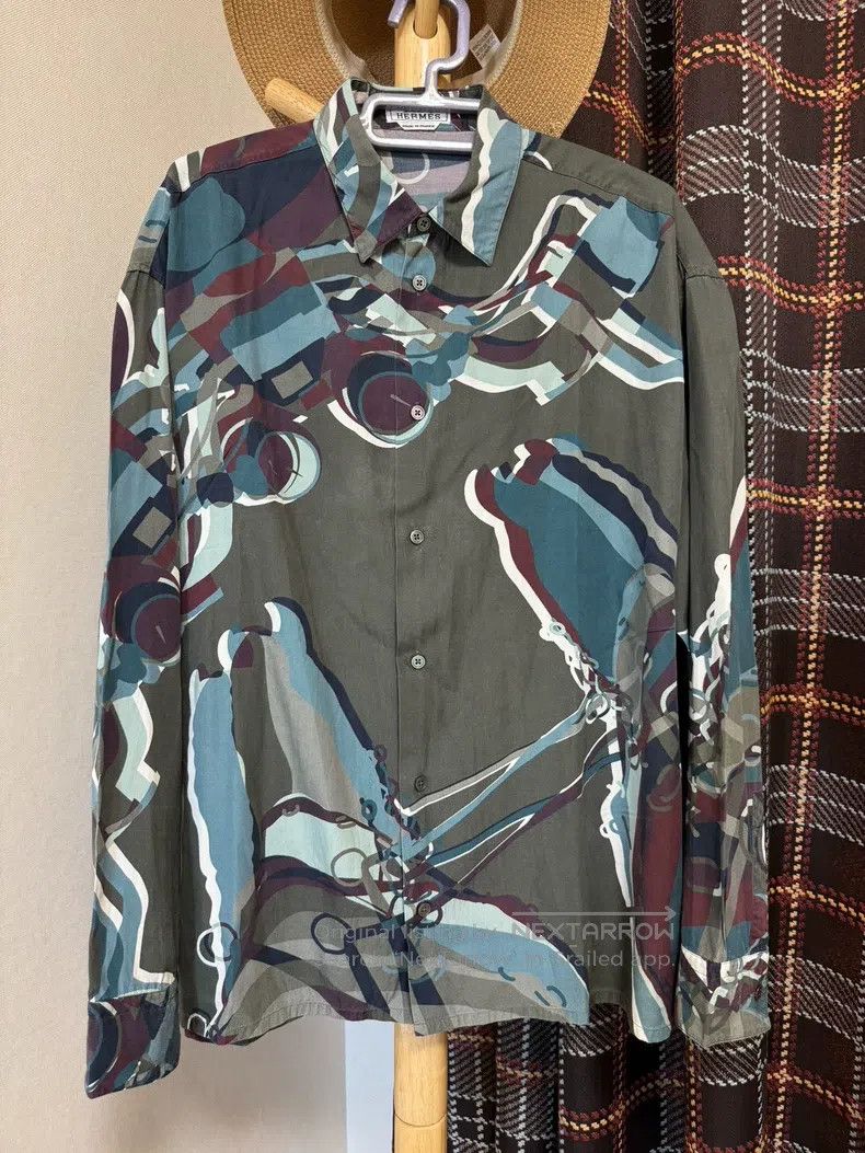Hermes Hermes size 40 Silk shirt, 65% silk + 35% cotton Size US L / EU 52-54 / 3 - 1 Thumbnail