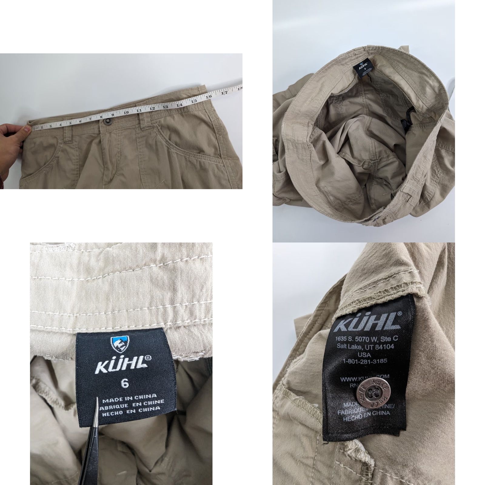 Vintage Kuhl Pants Womens 6 Khaki Beige Tan Capris Cargo Cropped Casual Hiking Outdoor Shirt Pants? Size 28" / US 6 / IT 42 - 8 Thumbnail