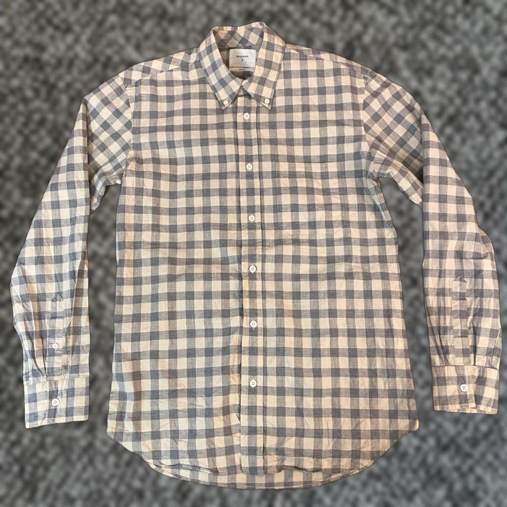 Billy Reid Billy Reid Shirt Mens Small Gray Plaid Button-Down Cotton Lightweign Shirt Size US S / EU 44-46 / 1 - 1 Thumbnail