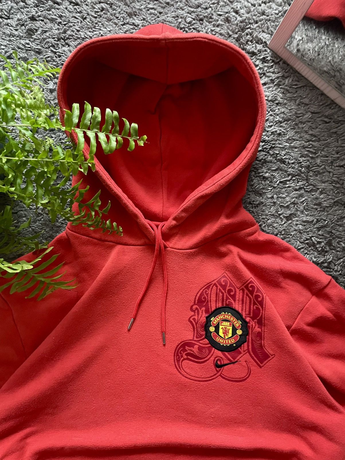 ウェア 00s Old NIKE Manchester United Hoodie Vintage 00s Cotton Mix Plain Red Nike Manchester United