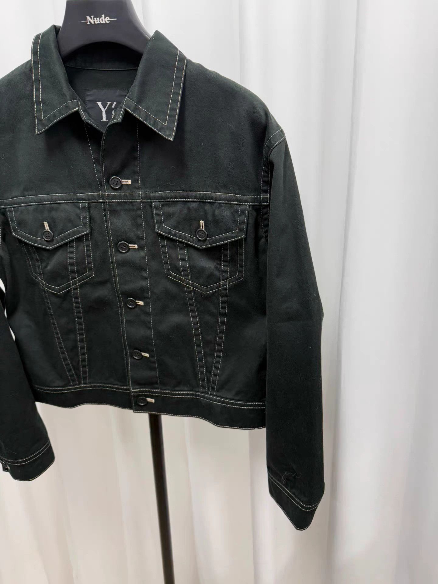 Yohji Yamamoto yohji yamamoto y's Contrast Stitch Short Wide Jacket K20 Size US L / EU 52-54 / 3 - 4 Thumbnail