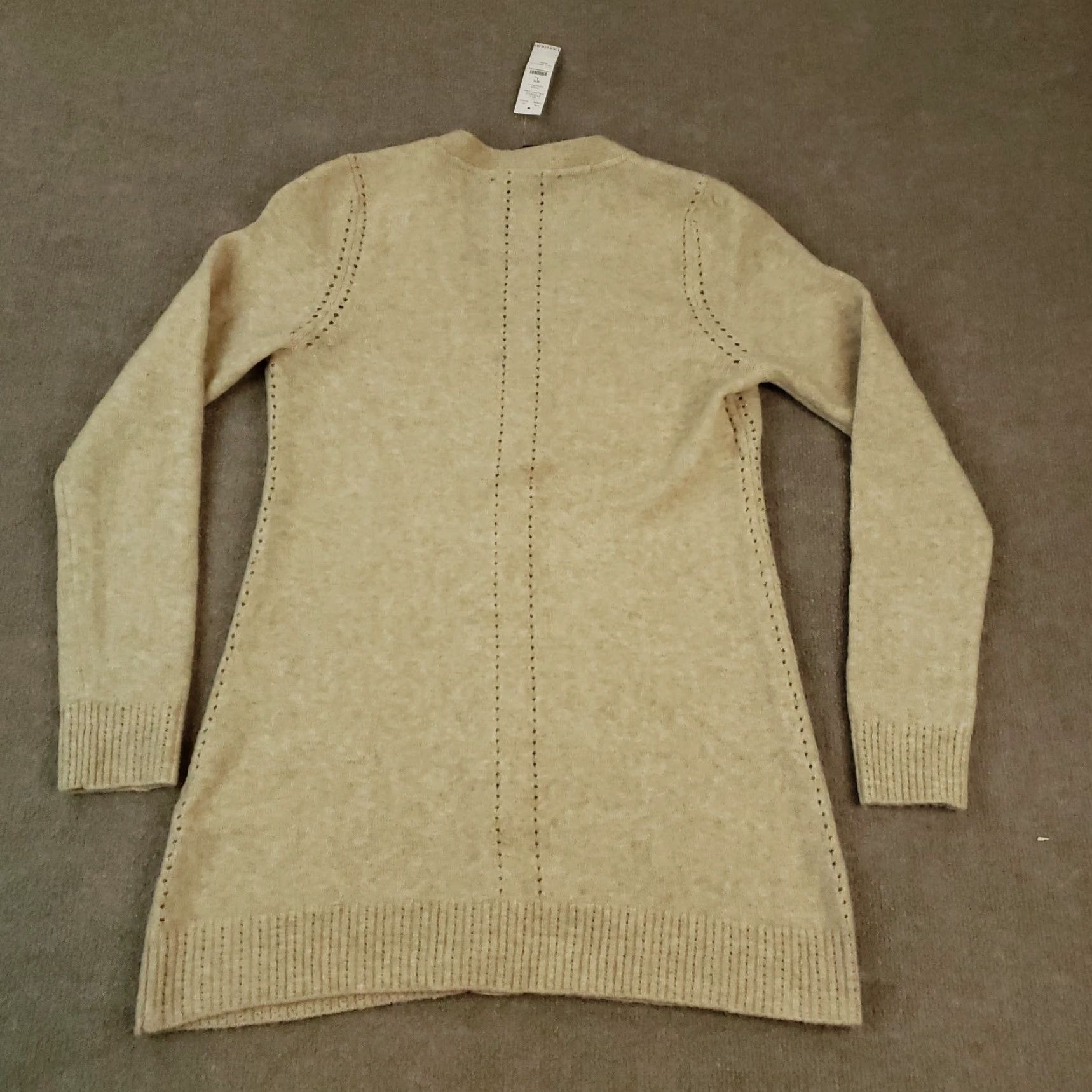 White House Black Market White House Black Market Sweater Womens Large Beige Cardigan Casual Size L / US 10 / IT 46 - 8 Thumbnail