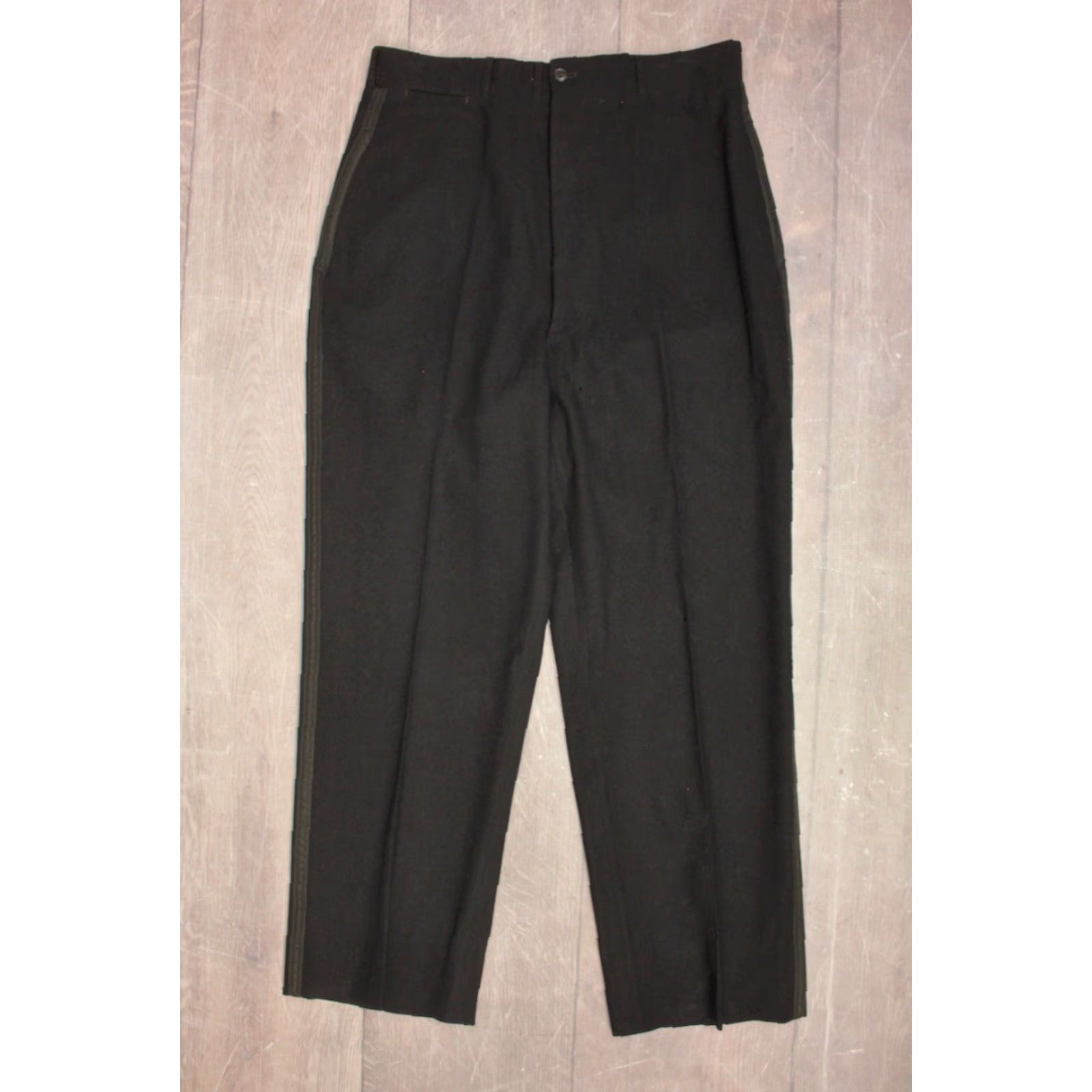Vintage VINTAGE Men's 1920s-30s Tuxedo Suit Black Wool 2 PC Jacket Pants Sz M 1925 NRA Label, Button Fly, 2 Piece, Vintage Look Mens Size 40R - 7 Thumbnail