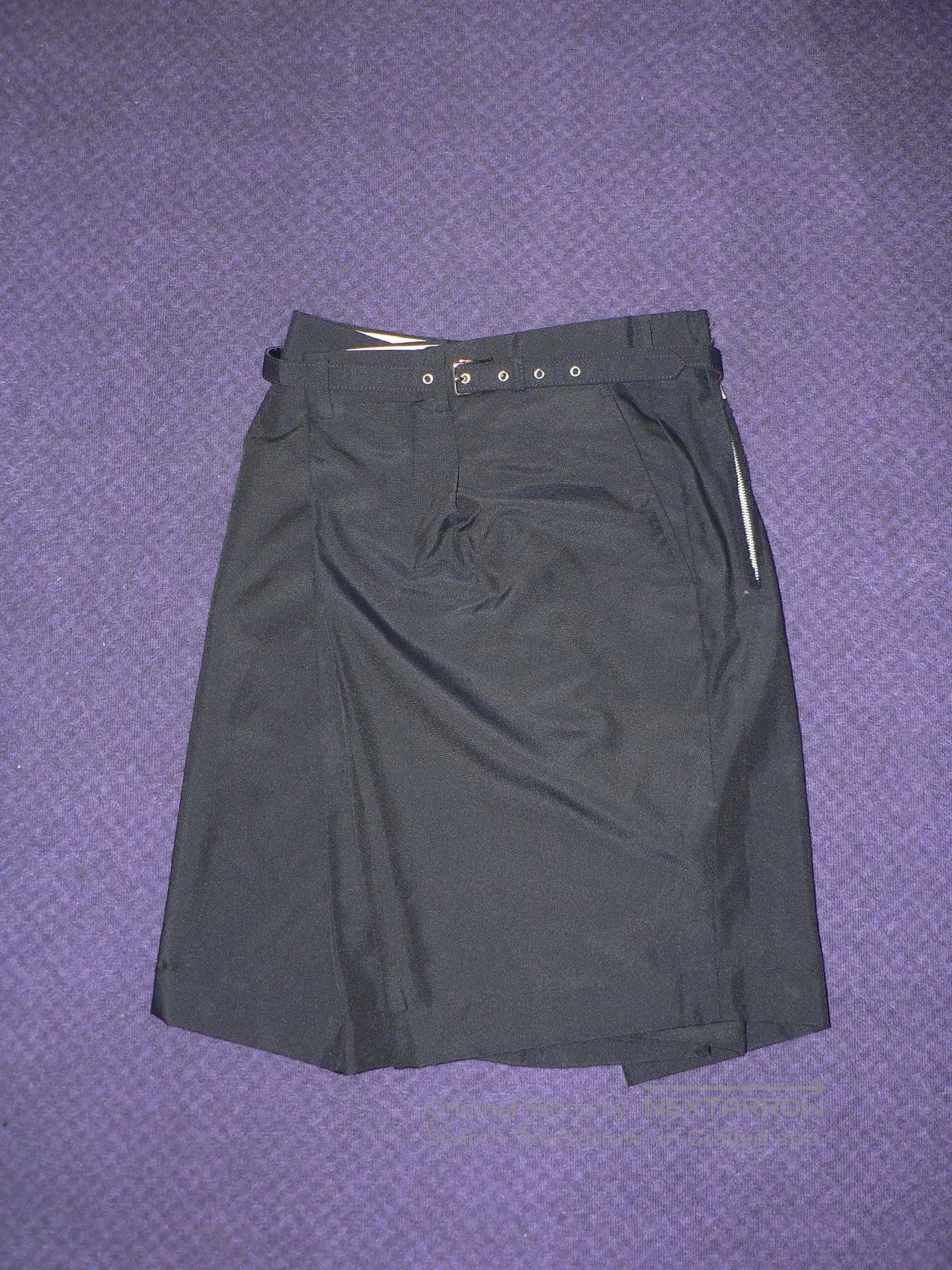 CDG Black Asymmetric Skirt Pants.