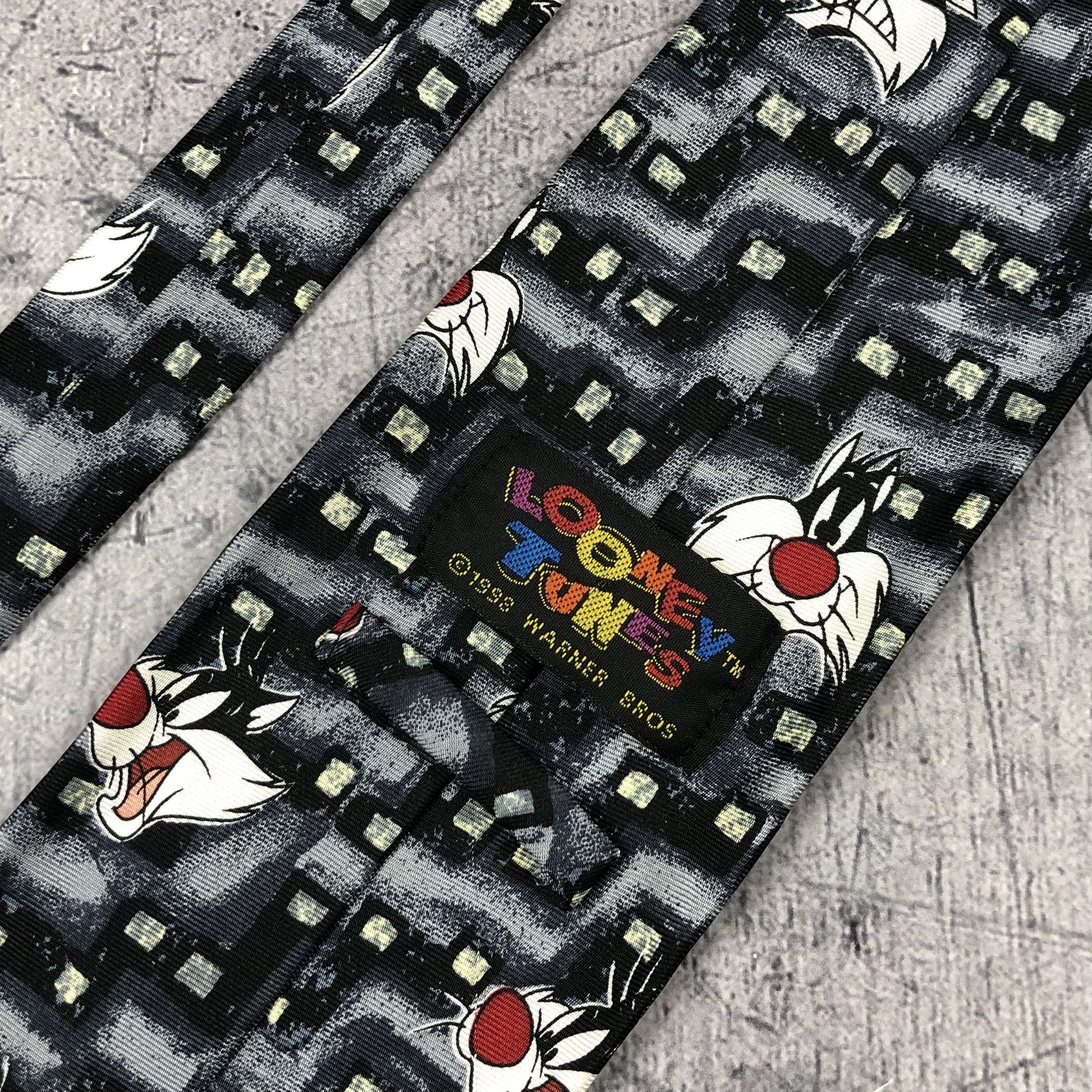 Cartoon Network Vintage 90s Looney Tunes Sylvester Tasmania Devil Tie Size ONE SIZE - 8 Thumbnail