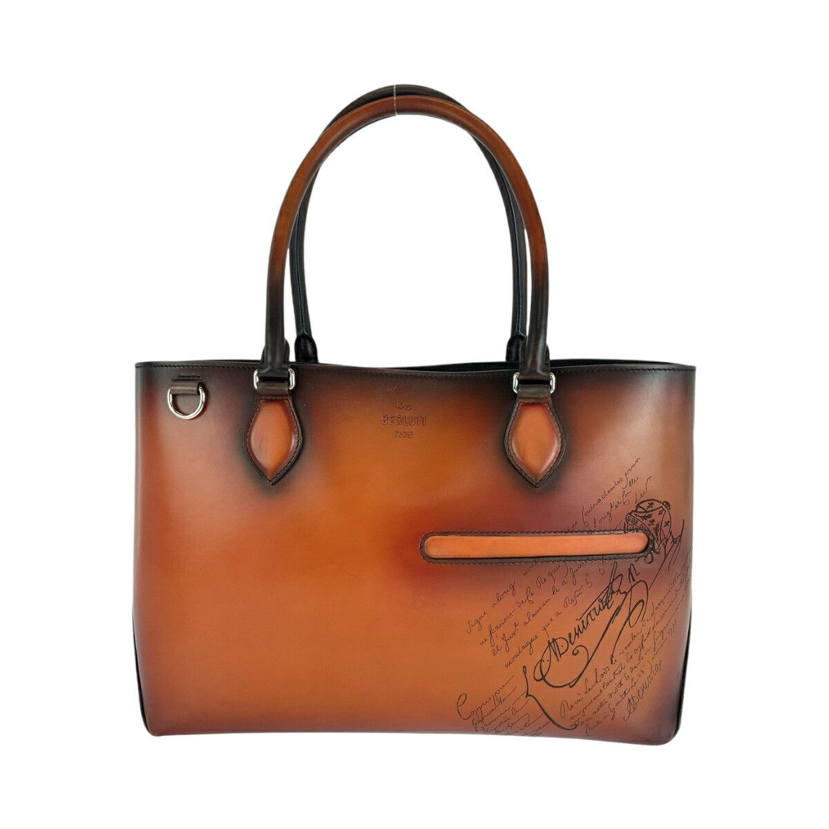 Other Berluti Caligraphy Terracotta Patina 2Way Tote Bag Leather Shoulder Bag 410019 in Brown, Men's