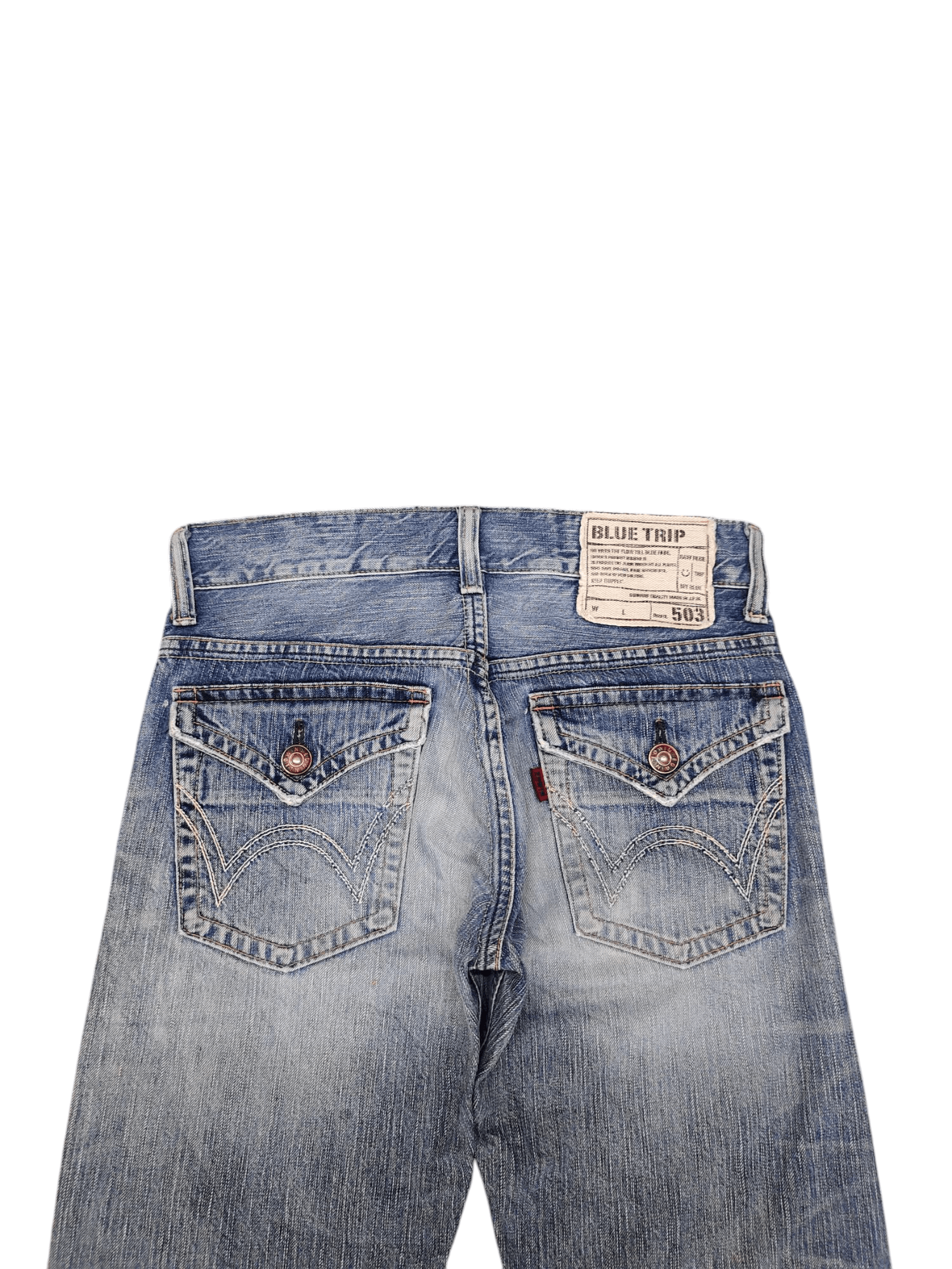 If Six Was Nine Vintage Edwin 503 Distress Faded Clawmark Denim Jeans Size US 29 - 10 Thumbnail