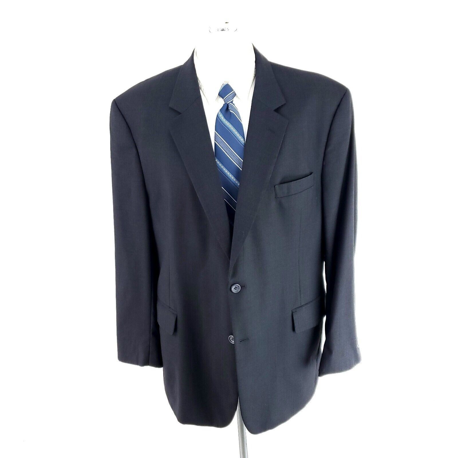 Jos. A. Bank Jos A Bank Wool 2 Button Blazer 44R Or Slim 46R Blue Gray Bi Size 44R - 4 Thumbnail