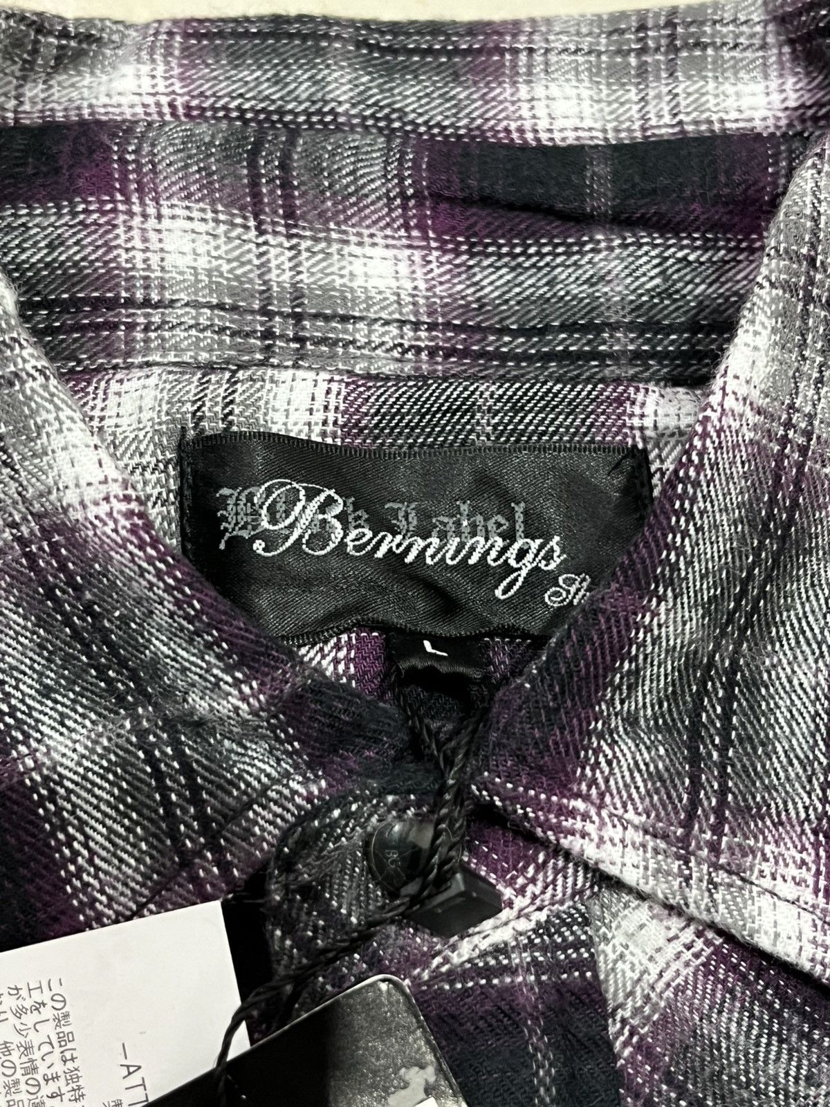 Japanese Brand 2000's Bernings Sho Plaid Shirt Size US L / EU 52-54 / 3 - 9 Thumbnail
