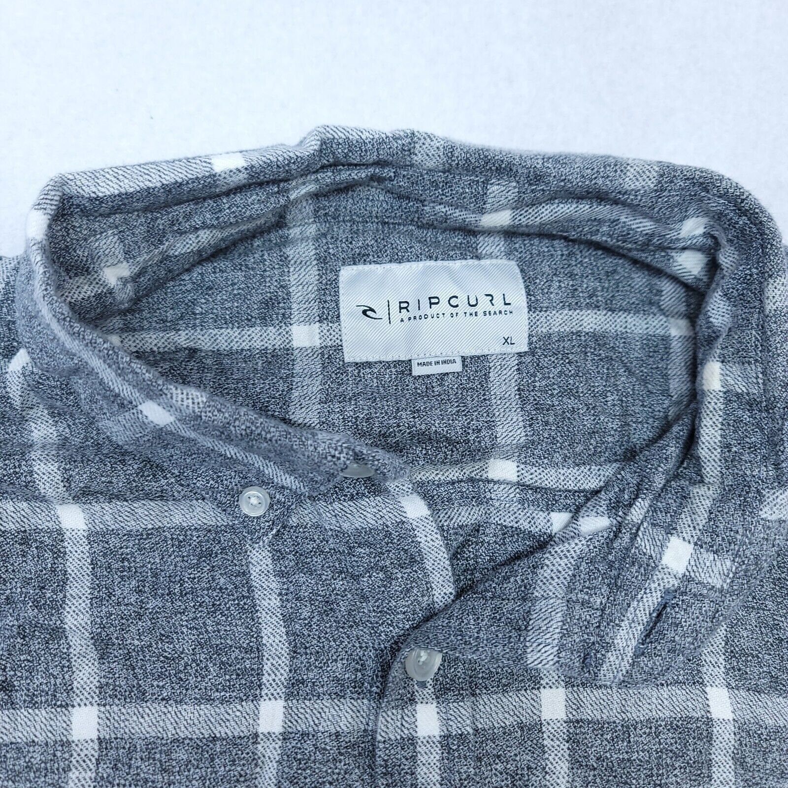 Rip Curl Ripcurl Windowpane Flannel Shirt Mens Size XL Gray White Size US XL / EU 56 / 4 - 3 Thumbnail