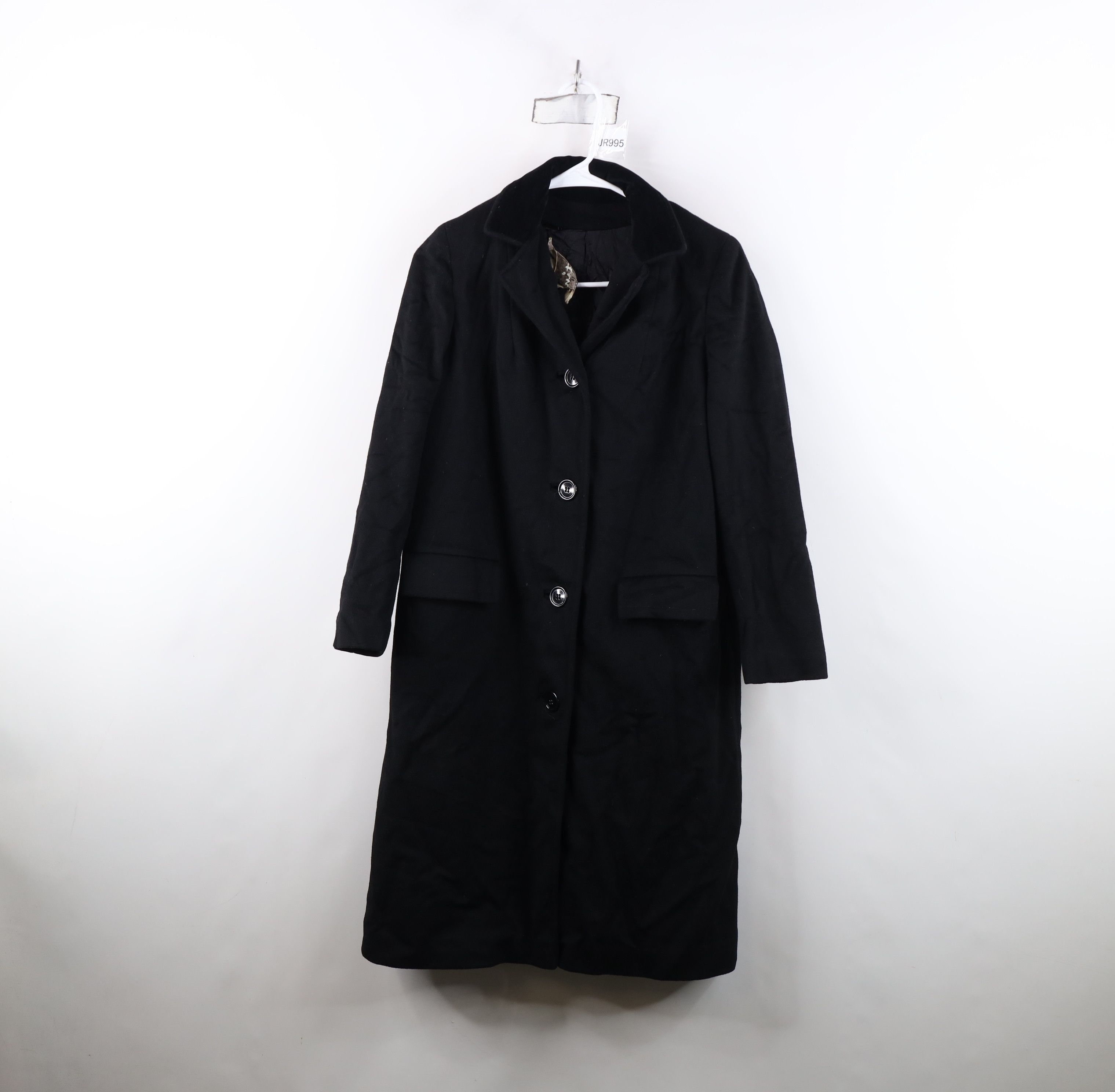 Vintage Vintage 50s 60s Collar Wool Trench Coat Jacket Black USA Size M / US 6-8 / IT 42-44 - 1 Thumbnail