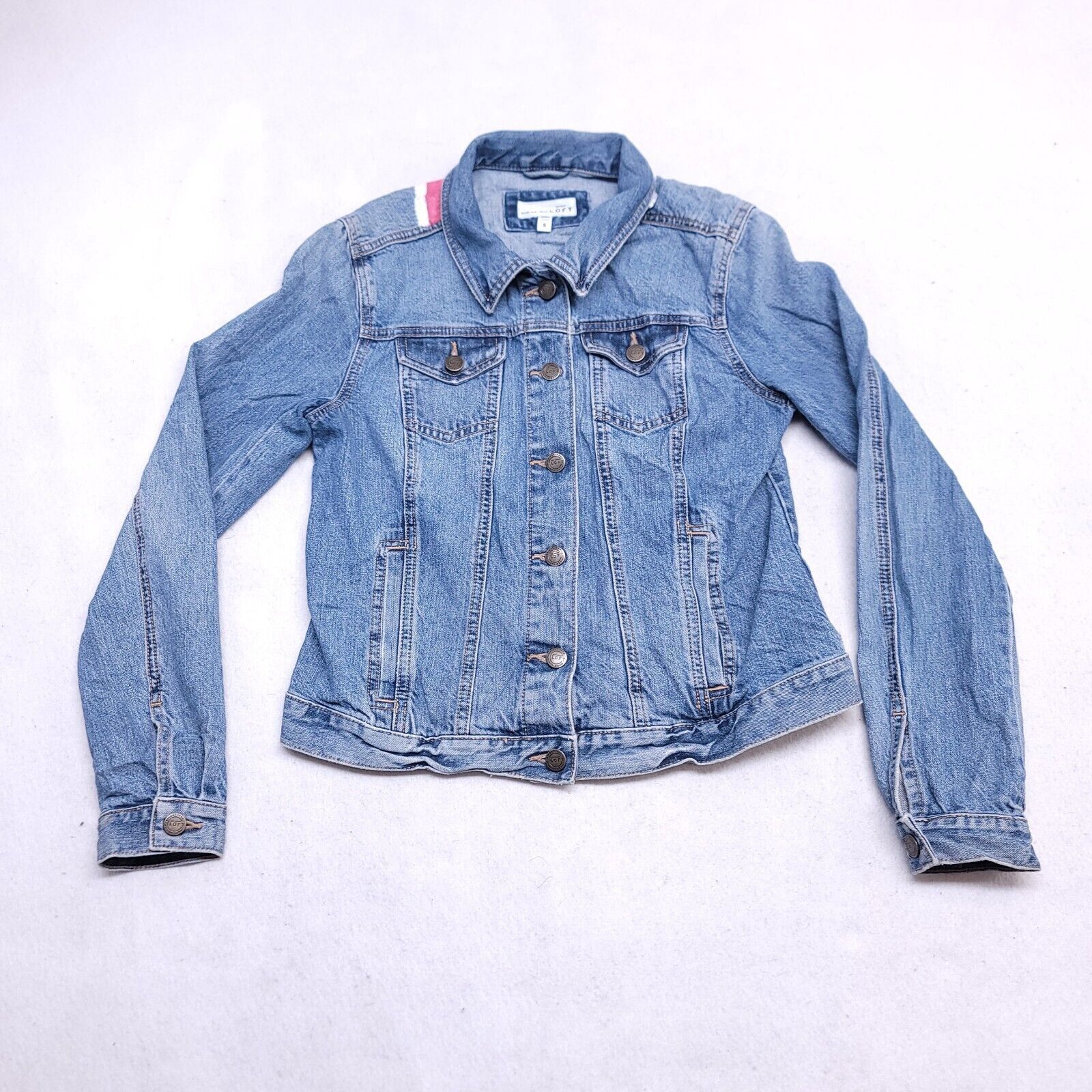 Loft Loft Casual Button Up Denim Jacket Womens Size S Blue Size S / US 4 / IT 40 - 2 Thumbnail