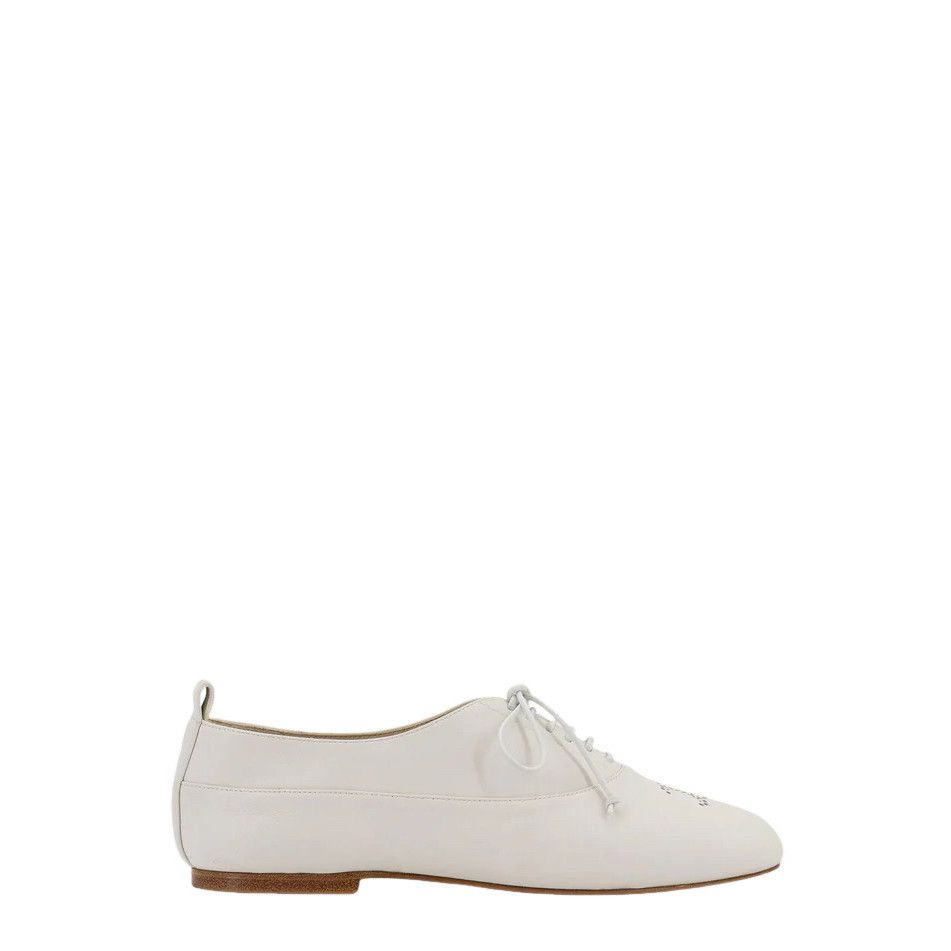 CELINE $970 Artic White Richelieu Lace Up Shoes New & Authen