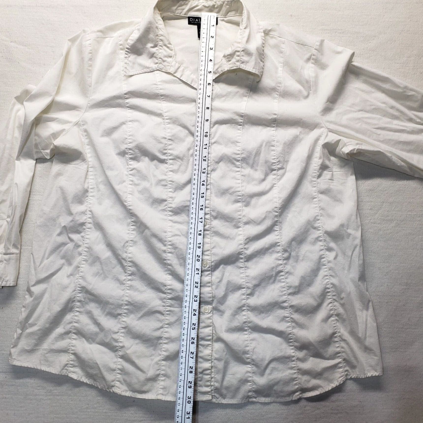 Vintage Dialogue Shirt Solid White Button-Up Women's Plus Size 2X Vintage 1 Size XXL / US 16-18 / IT 52-54 - 6 Thumbnail