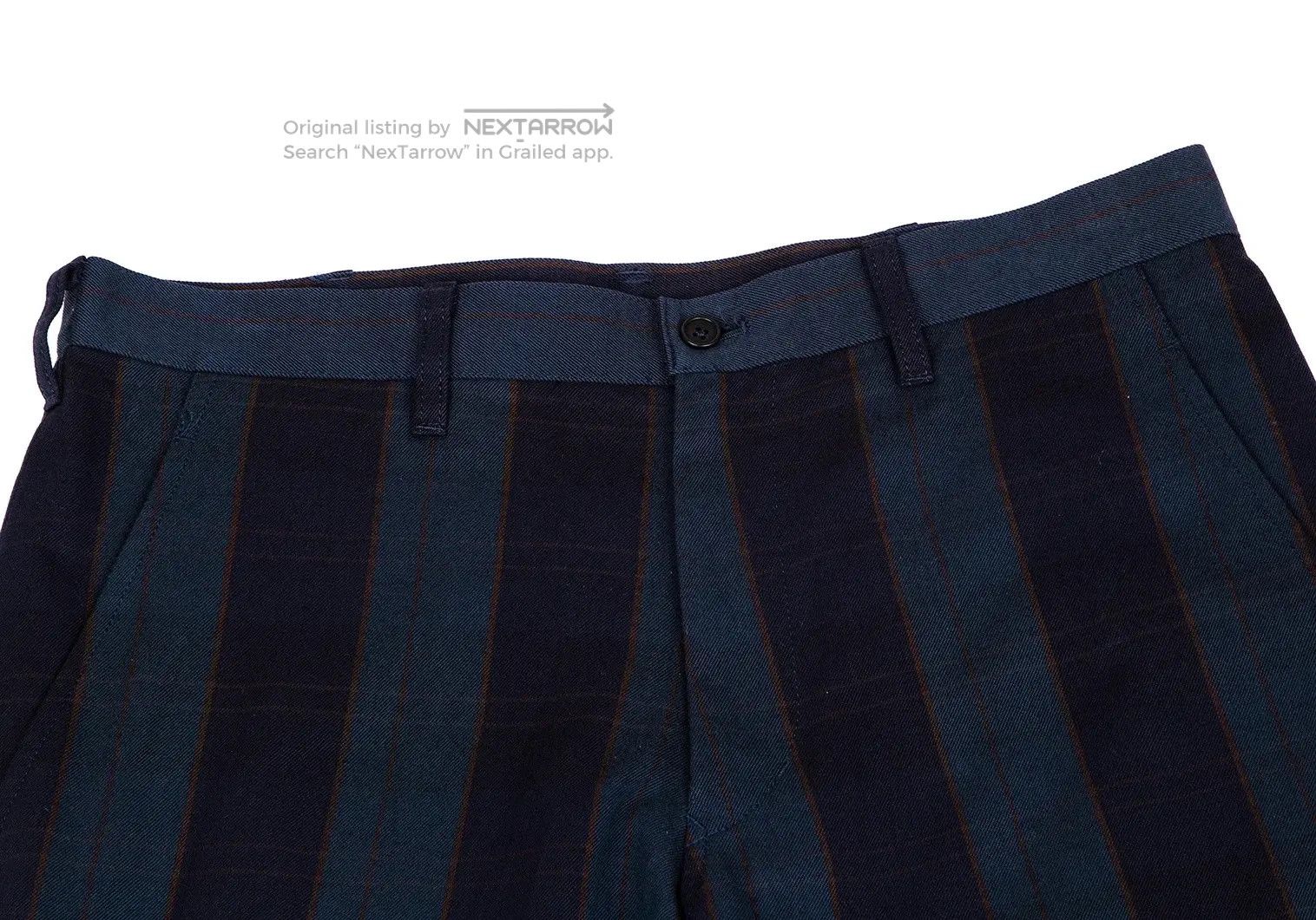 Cotton Wool Check Double Pants In Navy in Blue, Men's (Size 36) — image 3 of 6