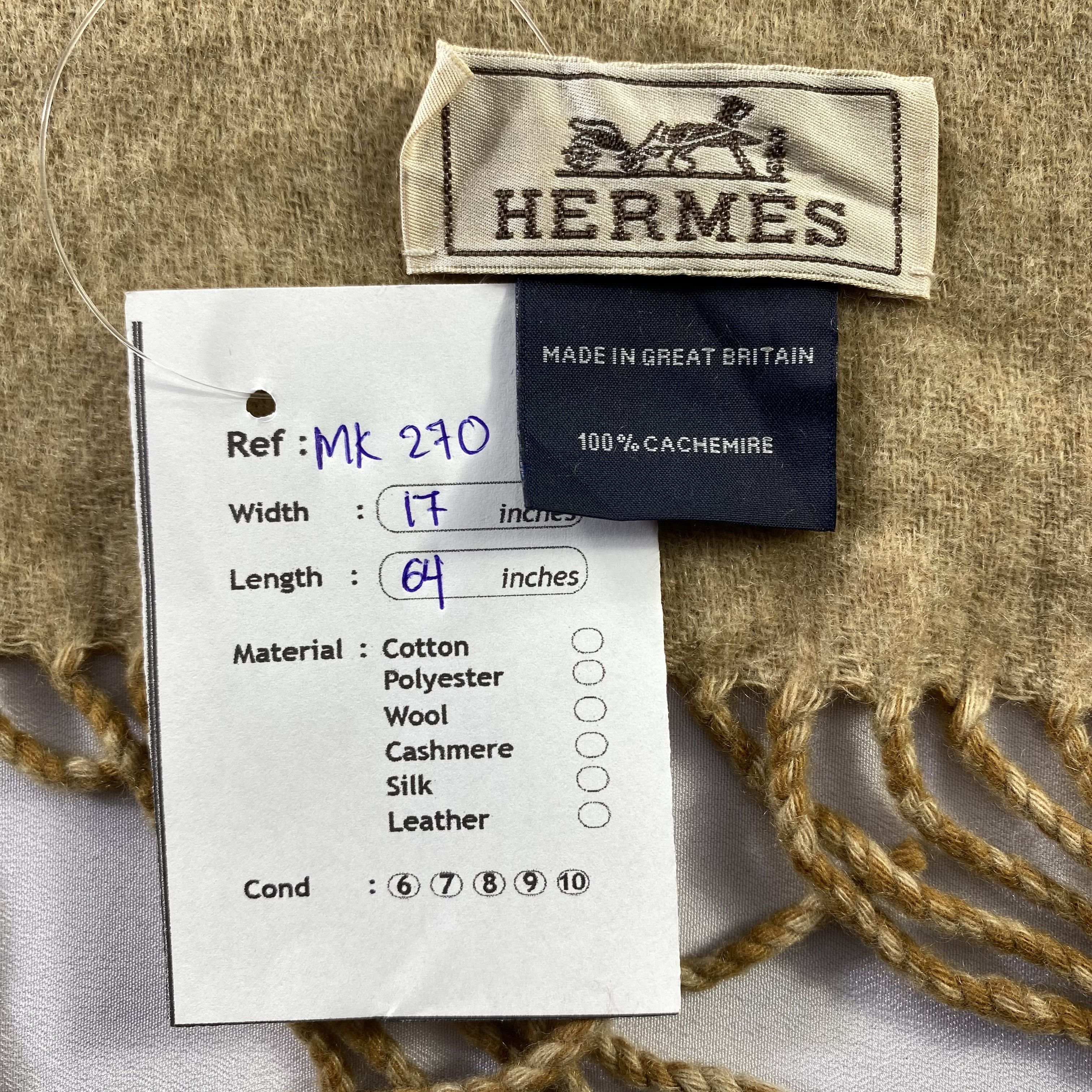 Hermes × Vintage Vintage Hermes Scarf Plaid Neck Wrap Cashmere Muffler Size ONE SIZE - 11 Thumbnail