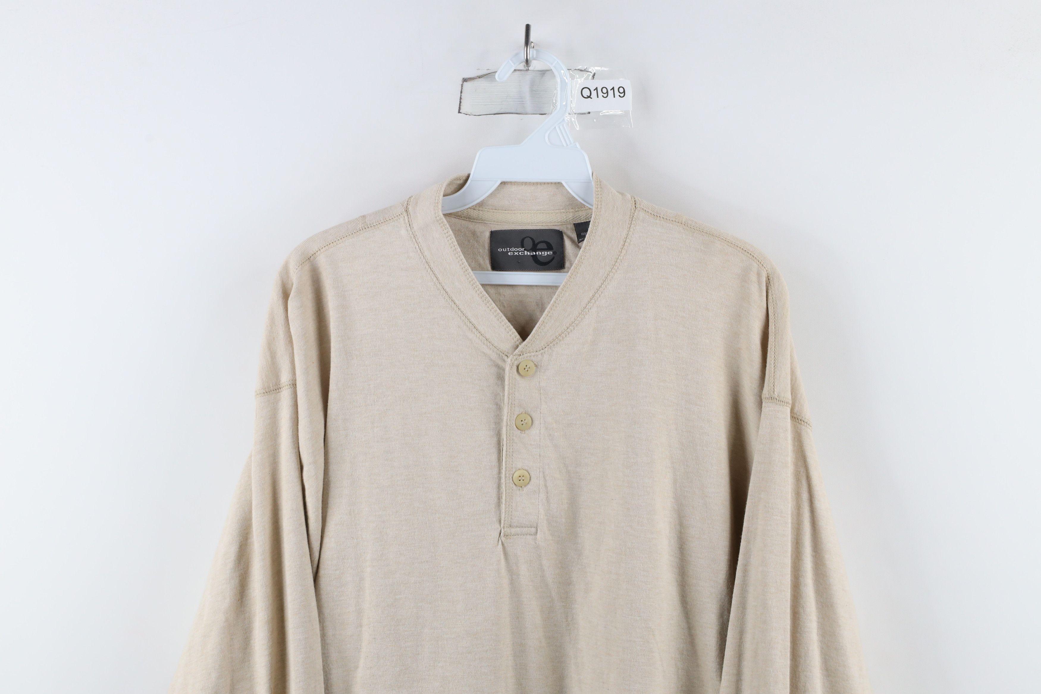 Vintage Vintage 90s Streetwear Long Sleeve Henley T-Shirt Beige Size US L / EU 52-54 / 3 - 2 Thumbnail