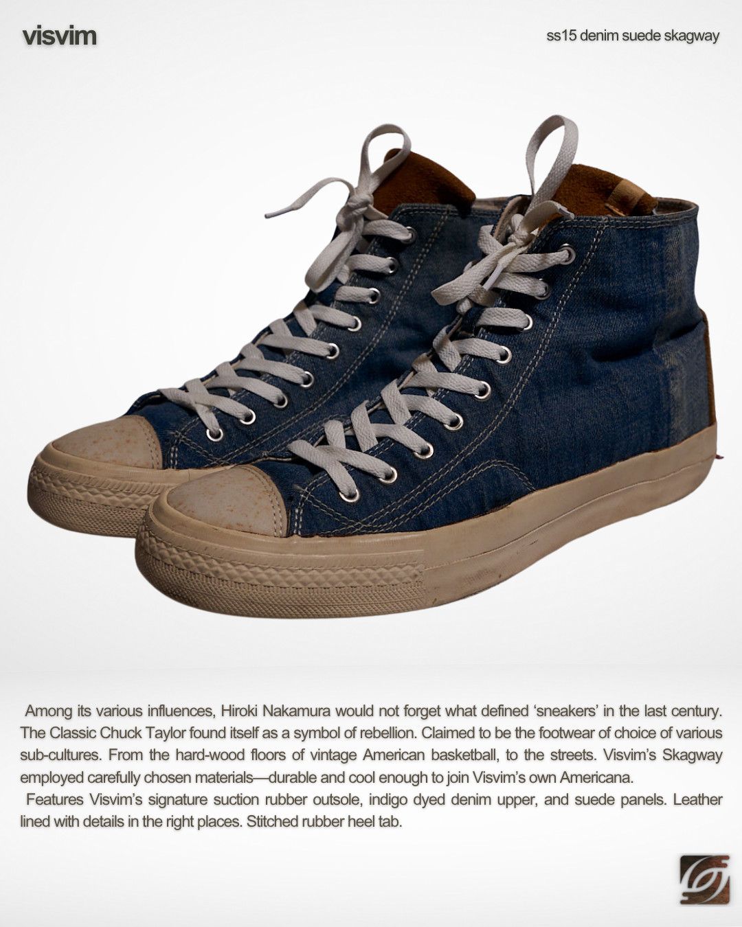 Visvim SS15 Visvim Skagway High Denim Suede Trainers Size US 11 / EU 44 - 1 Thumbnail