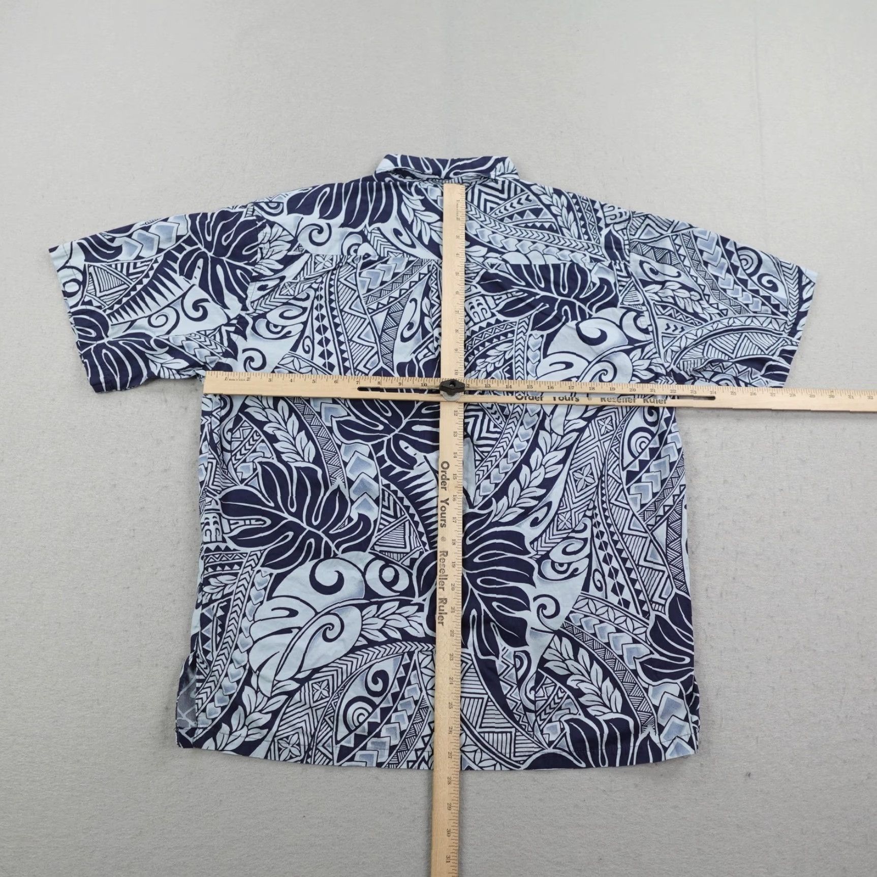 Hilo Hattie Hilo Hattie Shirt Men Medium Blue Hawaiian Aloha Tapa Tribal Pullover 1/2 Button Size US M / EU 48-50 / 2 - 4 Thumbnail