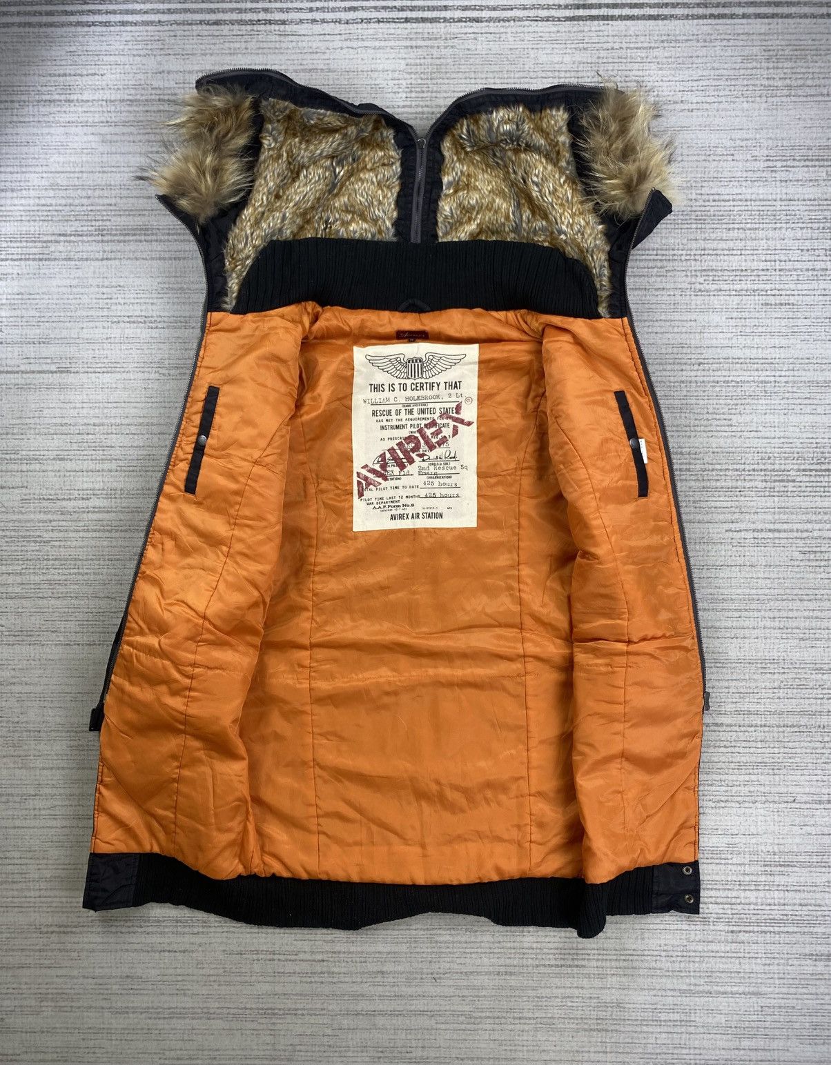Avirex Vintage Avirex Air Station Faux Fur Hoodie Long Jacket Size US M / EU 48-50 / 2 - 9 Thumbnail