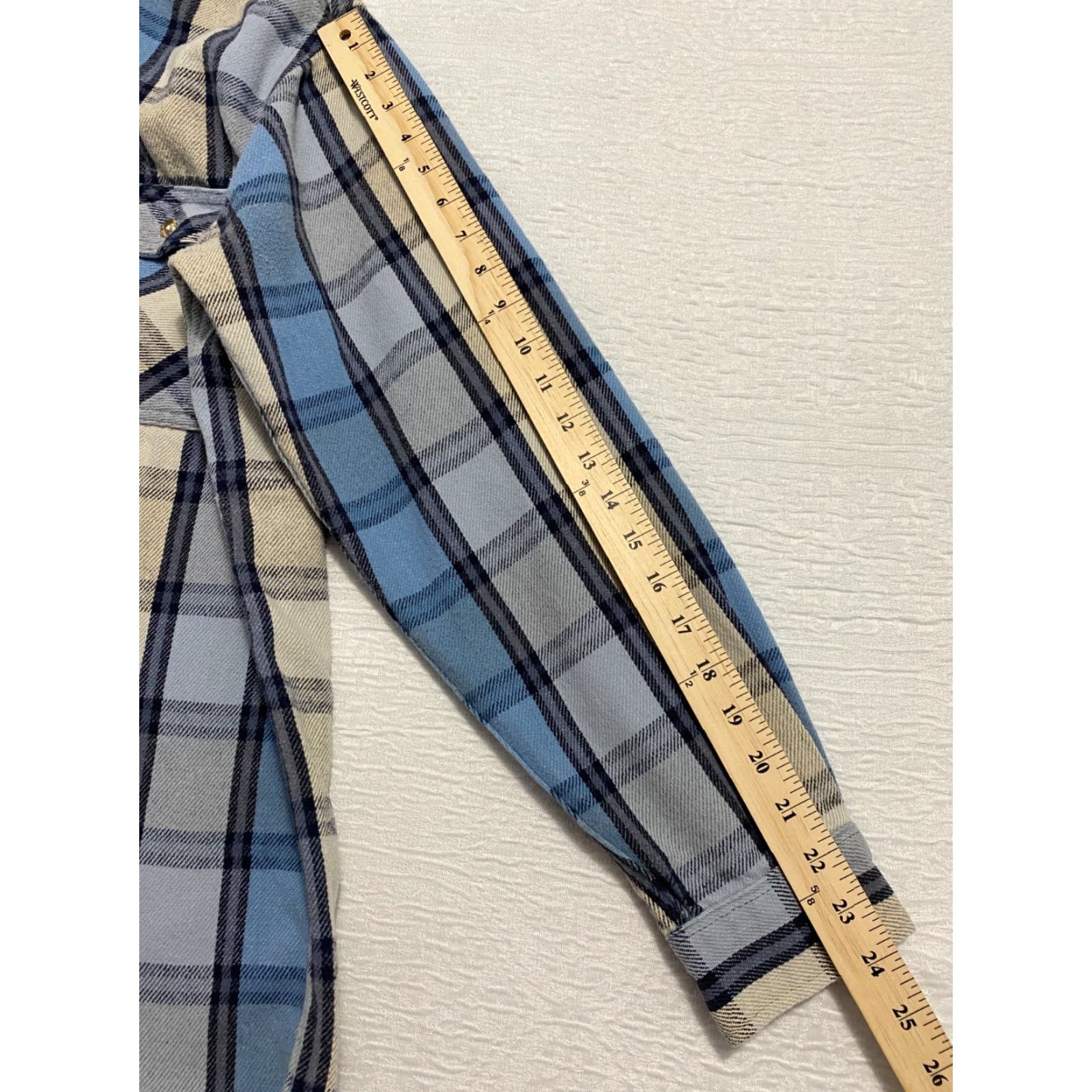 Vintage VINTAGE M Fine & Sons Heavy Flannel Long Sleeve Shirt L Blue Plaid 90s Mens Shirt Size US L / EU 52-54 / 3 - 6 Thumbnail