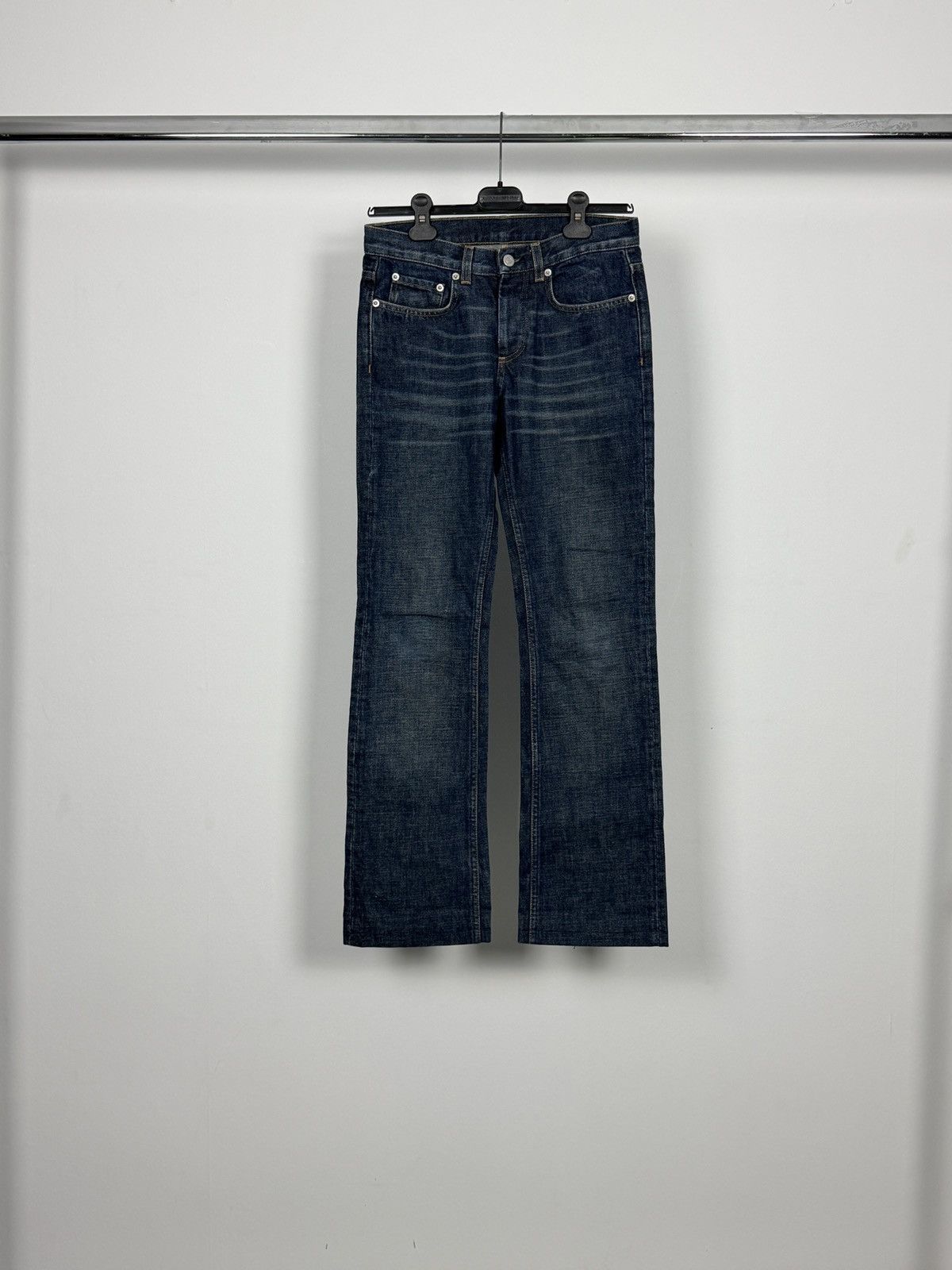 Helmut Lang Helmut Lang 2000’s Overdyed Low Waist Bootcut Denim Jeans Size 25" / US 0 / IT 36 - 1 Thumbnail
