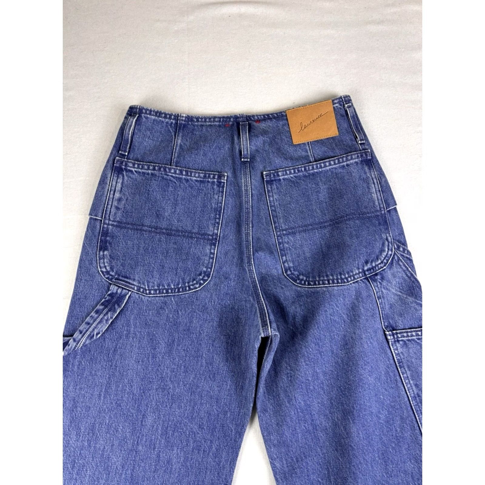 Vintage Laurence Bras Pants Women 25x30 Denim Jeans Wide-Leg Button Closure Blue Carpenter Regular Inseam 30 Womens Buttons Vintage No Size 42" / US 20 - 5 Thumbnail